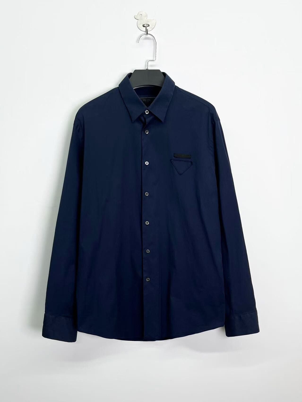 Prada prada deep blue logo collared shirt Size US L / EU 52-54 / 3 - 1 Thumbnail