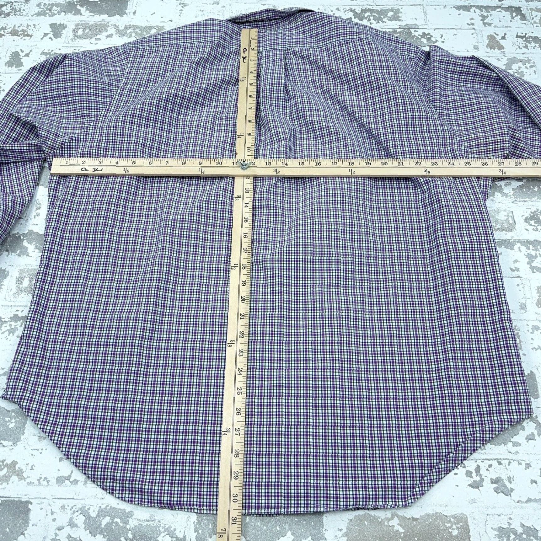Ralph Lauren Ralph Lauren Shirt Men Button-Up 18 34 Purple Green Plaid OCBD XXL Size US XXL / EU 58 / 5 - 7 Thumbnail
