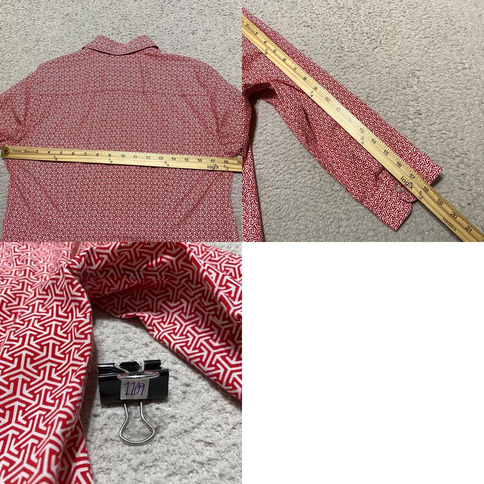 Talbots Talbots Shirt Geometric Red Button-Up Wrinkle Resistant 8 Womens Adult Regular Size Type Regular Long Sleeve Casual Yellow? Size M / US 6-8 / IT 42-44 - 8 Thumbnail