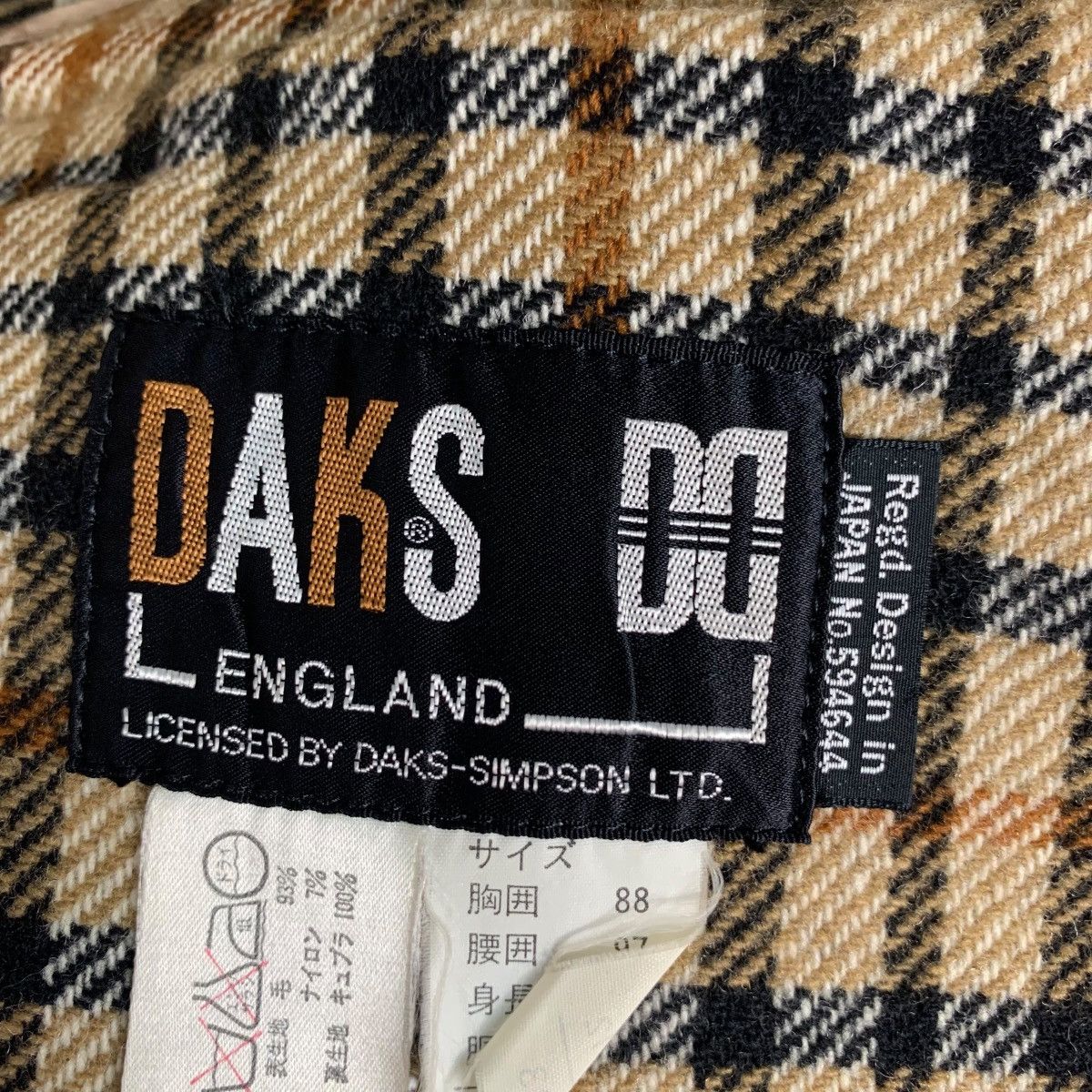 DAKS Vintage 90's DAKS ENGLAND Wool Coat Jacket #2740-C123 Size US L / EU 52-54 / 3 - 14 Thumbnail