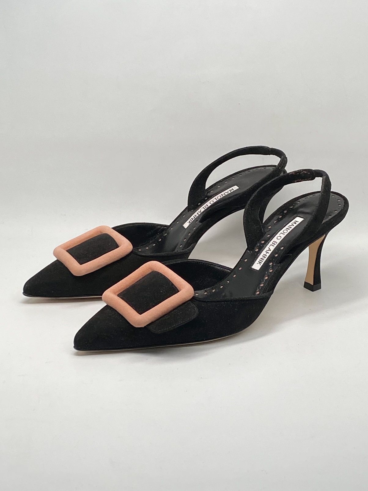 Manolo Blahnik Manolo Blahnik Maysli Suede Buckle Slingback Pumps size 36 Size US 6 / IT 36 - 1 Thumbnail