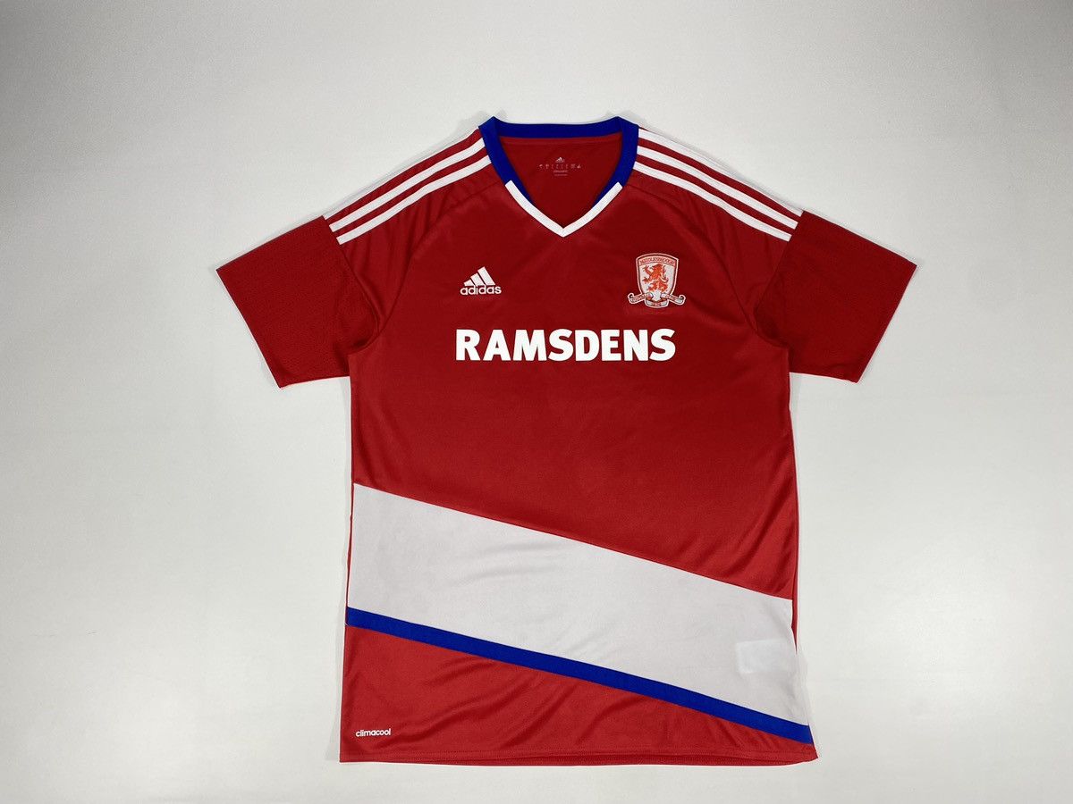 Adidas 2016 2017 Adidas FC Middlesbrough Home Jersey T-shirt Size US L / EU 52-54 / 3 - 15 Thumbnail