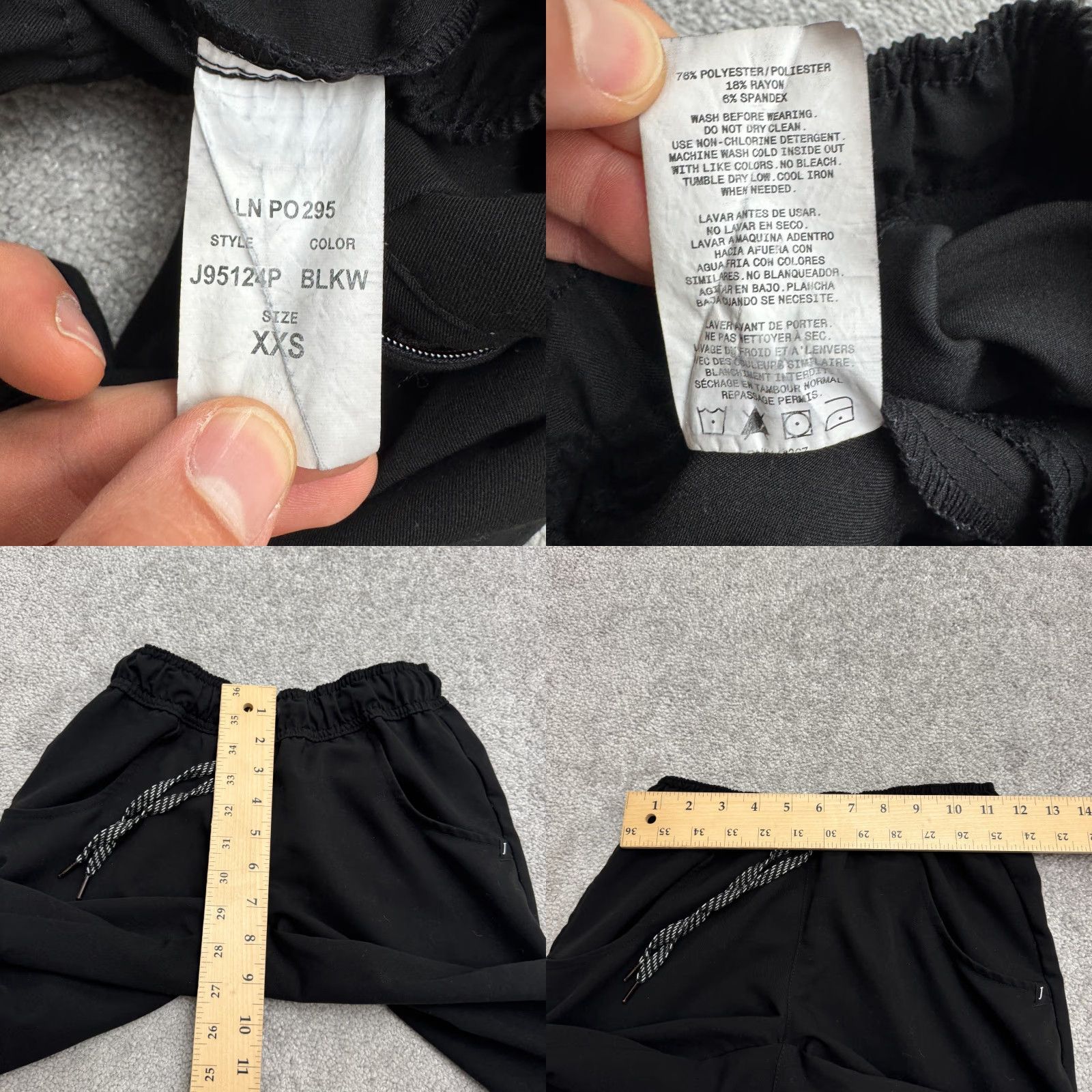Vintage Jaanuu 5 Pocket Skinny Jogger Scrub Pants Womens XXS Black Medical Work Uniform Size 24" / US 00 / IT 34 - 8 Thumbnail