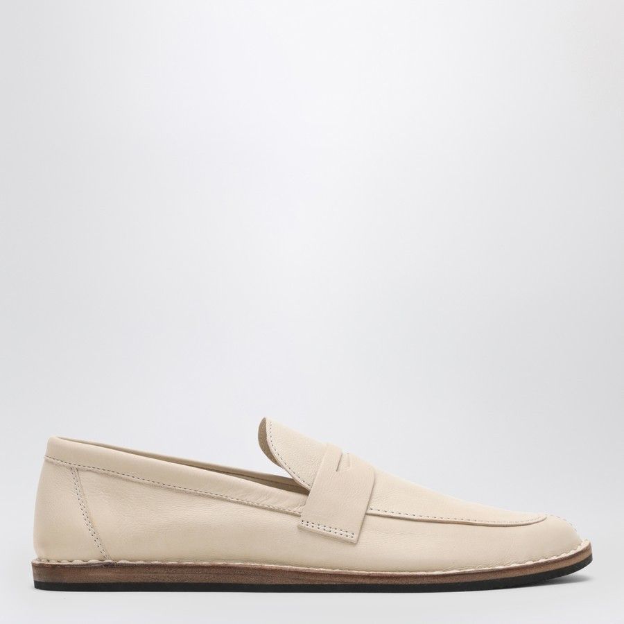 The Row o1d2blof1024 Cary Leather Tofu Loafers in Beige Size US 6 / IT 36 - 2 Thumbnail