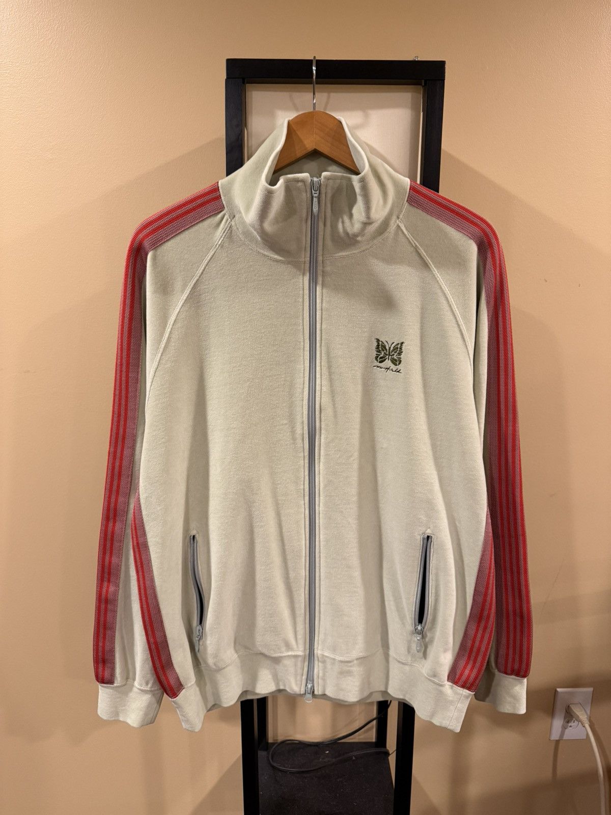 Maxfield Los Angeles × Needles Needles x Maxfield Mint Green / Red Velour Track Jacket Size US L / EU 52-54 / 3 - 4 Thumbnail