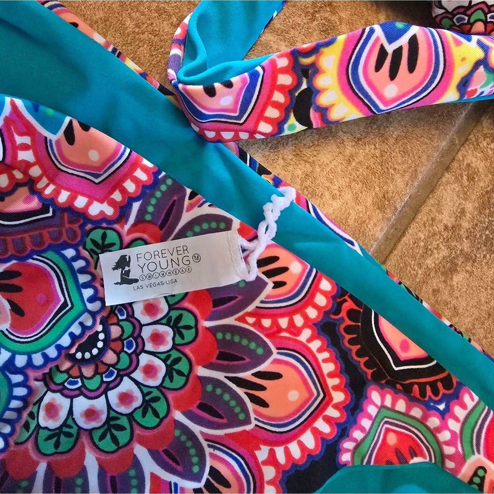 Other Teal Flower | FYS | CoralCoast×Maya Reversible Bikini Set Size ONE SIZE - 4 Thumbnail