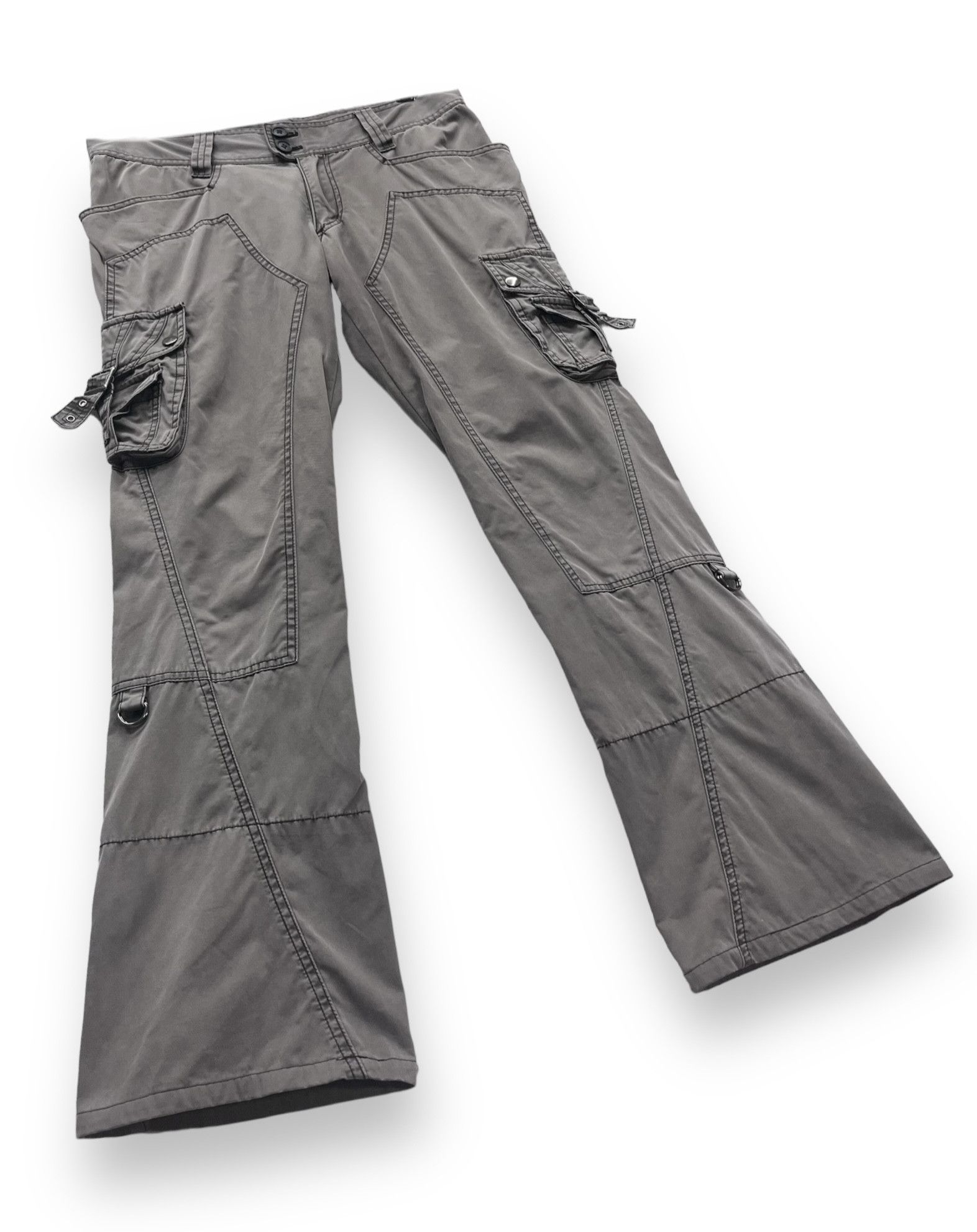 Michel Klein FYE🔥90’s MICHEL KLEIN HOMME Double Knee Bondage Flare Cargo Size US 31 - 7 Thumbnail