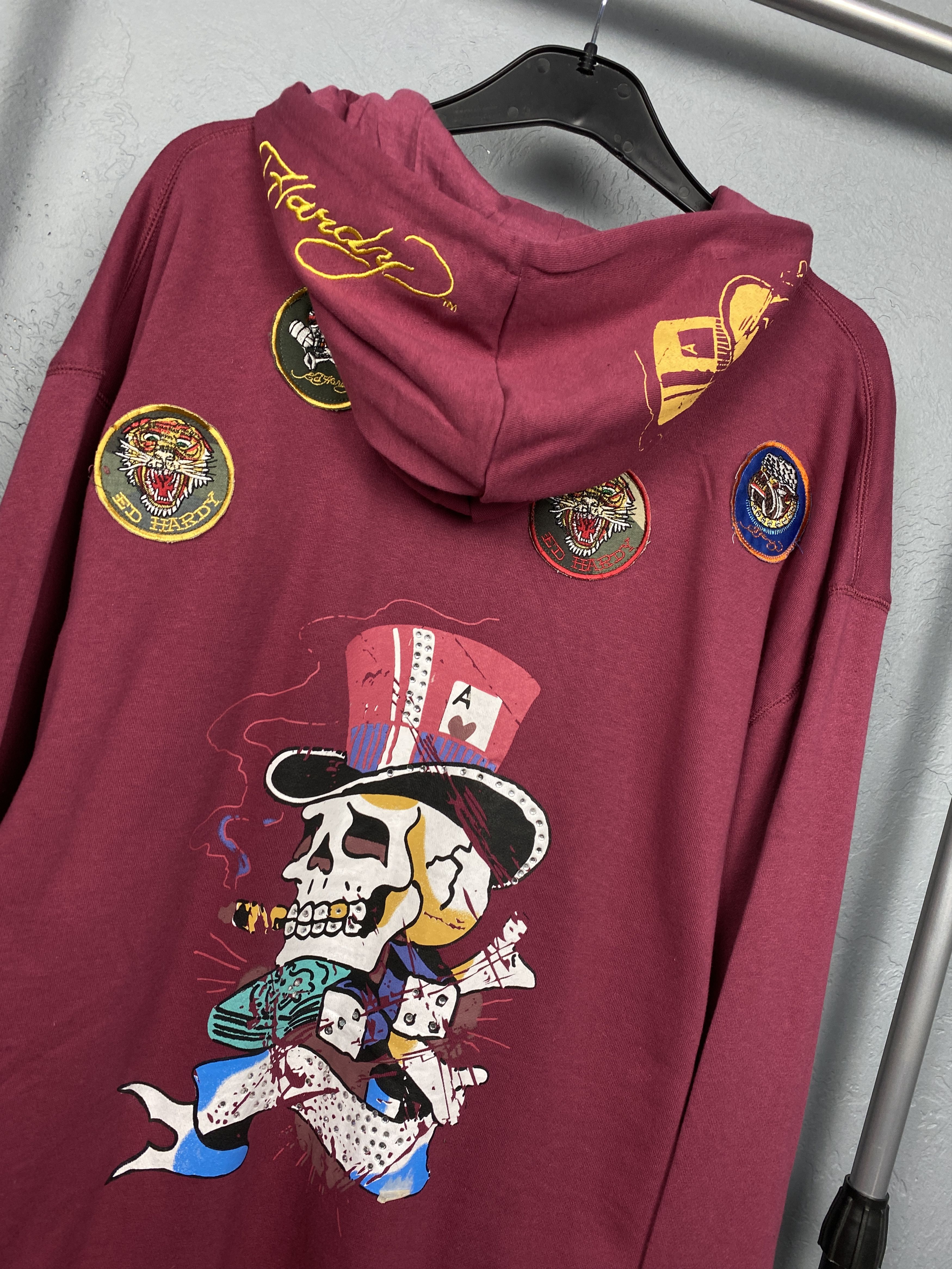 Christian Audigier Ed Hardy by Christian Audigier Oversized Hoodie Y2K Size US XXL / EU 58 / 5 - 3 Thumbnail