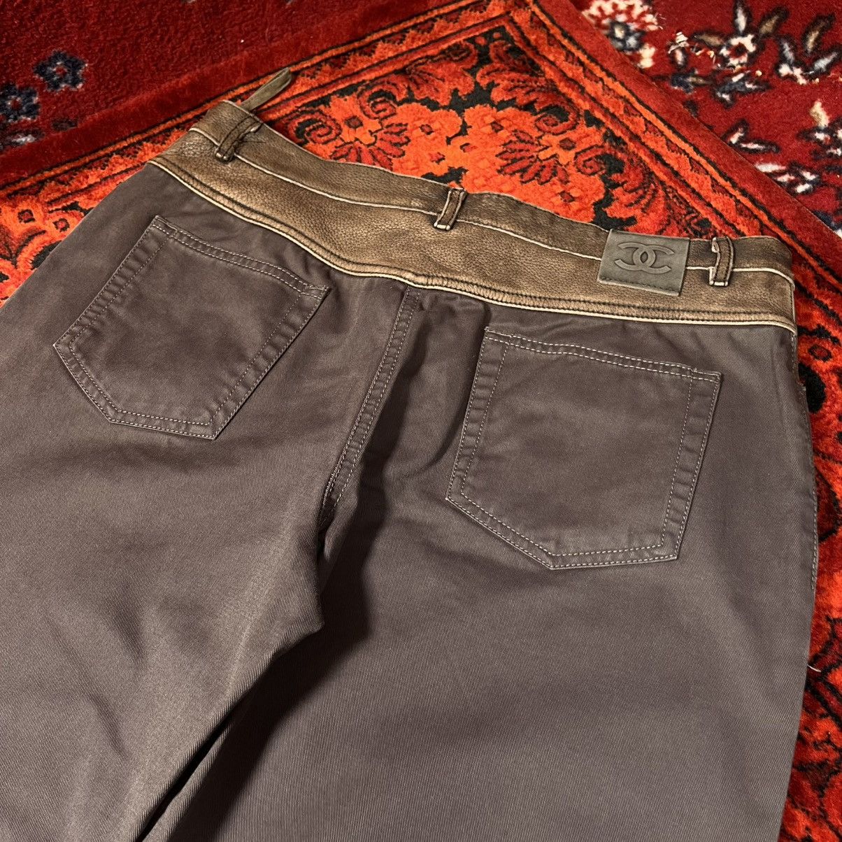 Chanel Vintage CHANEL 01A Fall 2001 RTW Pants Leather Trim CC Logo Size 30" / US 8 / IT 44 - 7 Thumbnail
