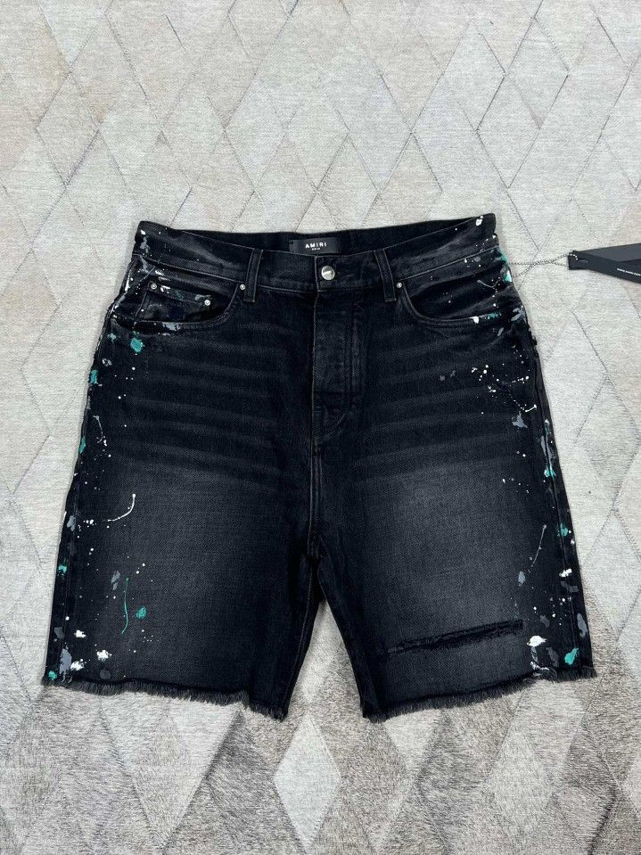 Amiri AMIRI Paint Splatter Denim Shorts Size 34 Size US 34 / EU 50 - 1 Thumbnail