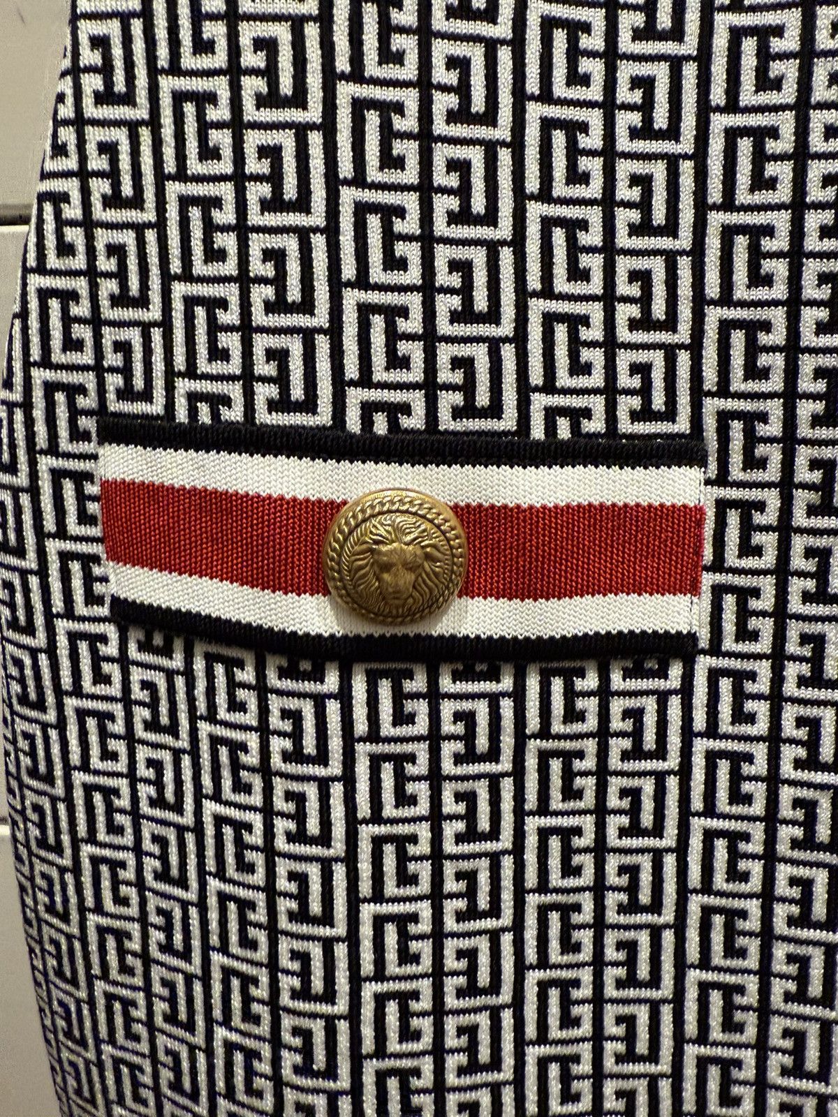 Balmain Balmain Mini Dress Red, White & Black Pattern Size L / US 10 / IT 46 - 5 Thumbnail