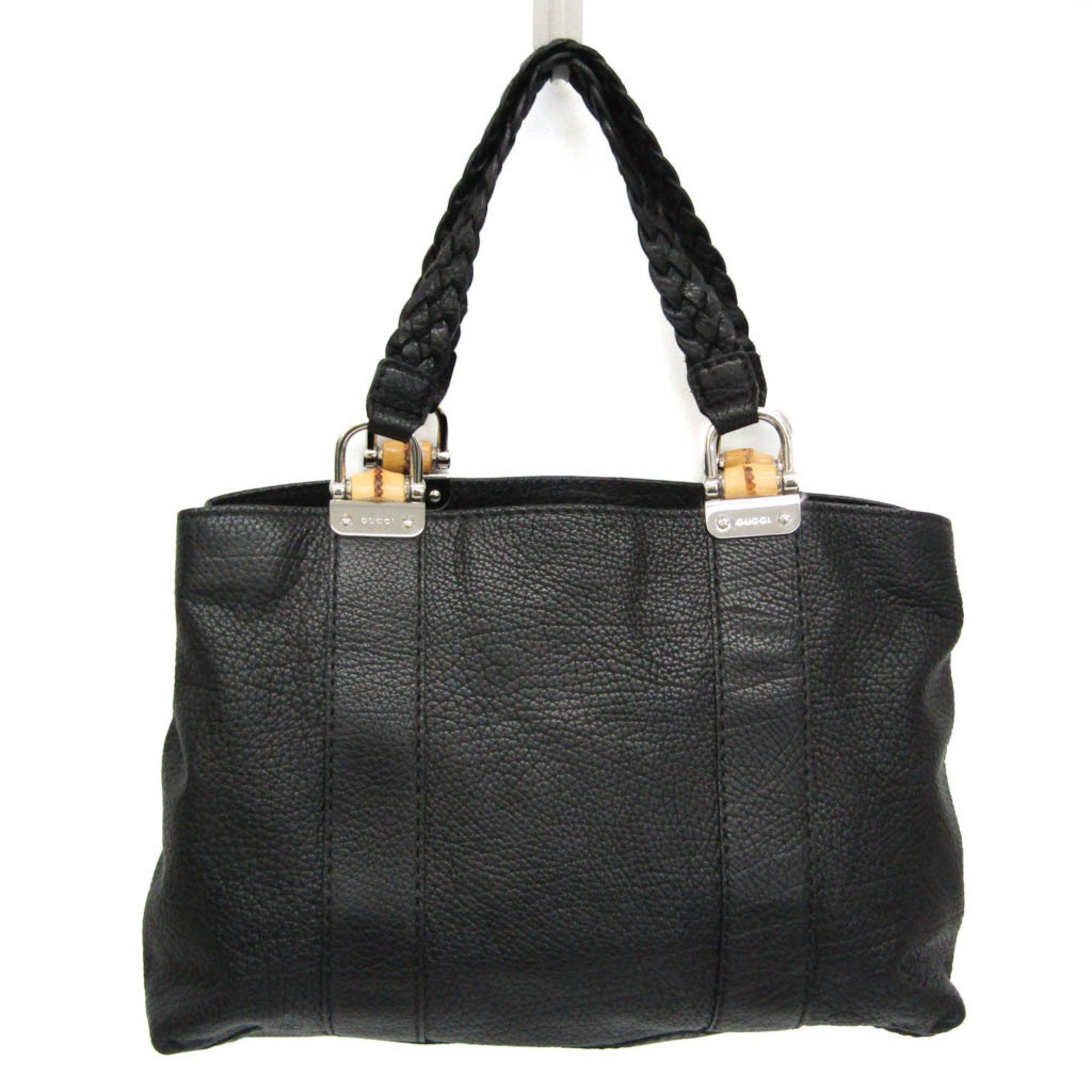 Gucci Bamboo Black Leather Tote Bag (Pre-Owned) Size ONE SIZE - 1 Thumbnail