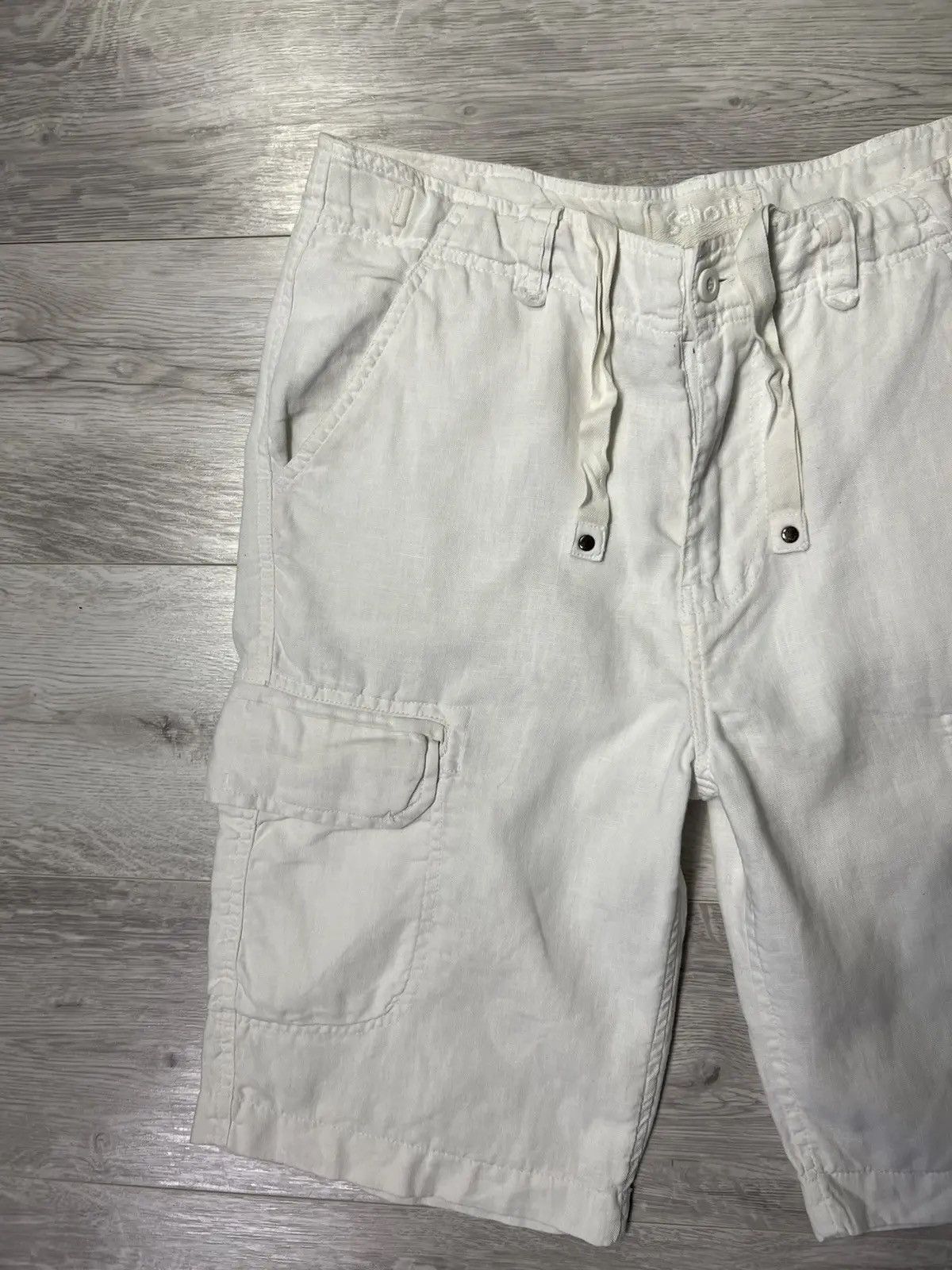 Schott × Vintage Rare Vintage Schott NYC White Cargo Linen Shorts Size US 33 - 5 Thumbnail