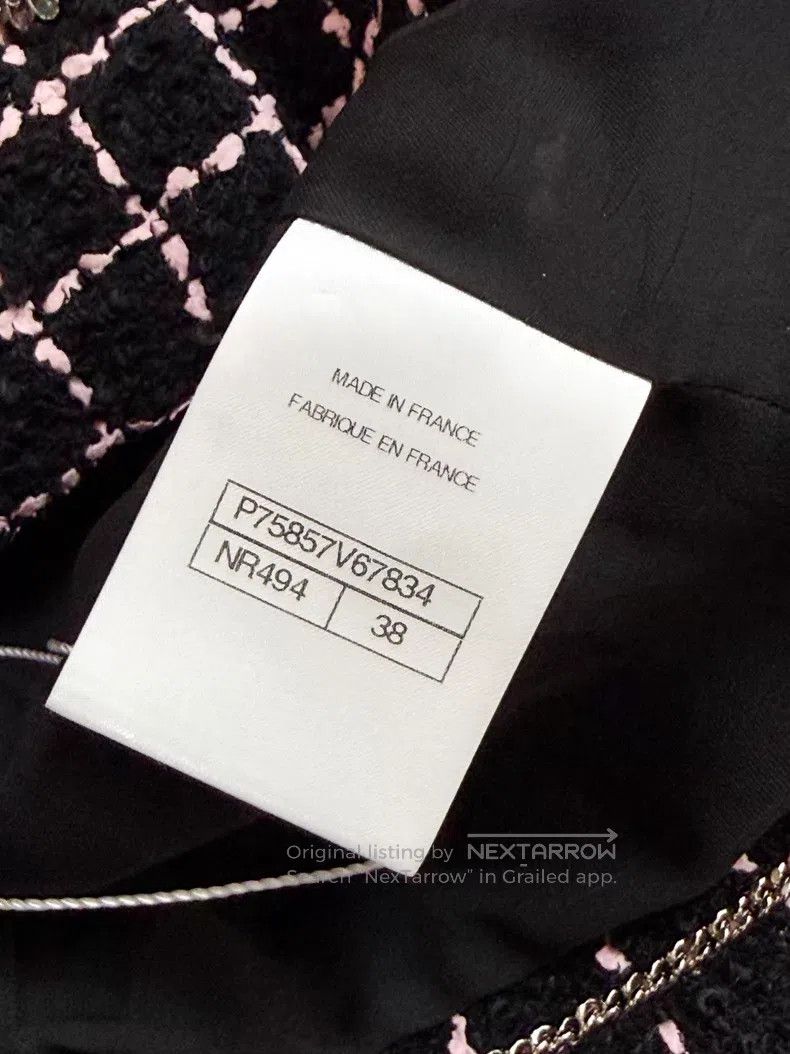 Chanel Chanel Pink plaid flower glazed buckle tweed long-sleeved Size XS / US 0-2 / IT 36-38 - 7 Thumbnail