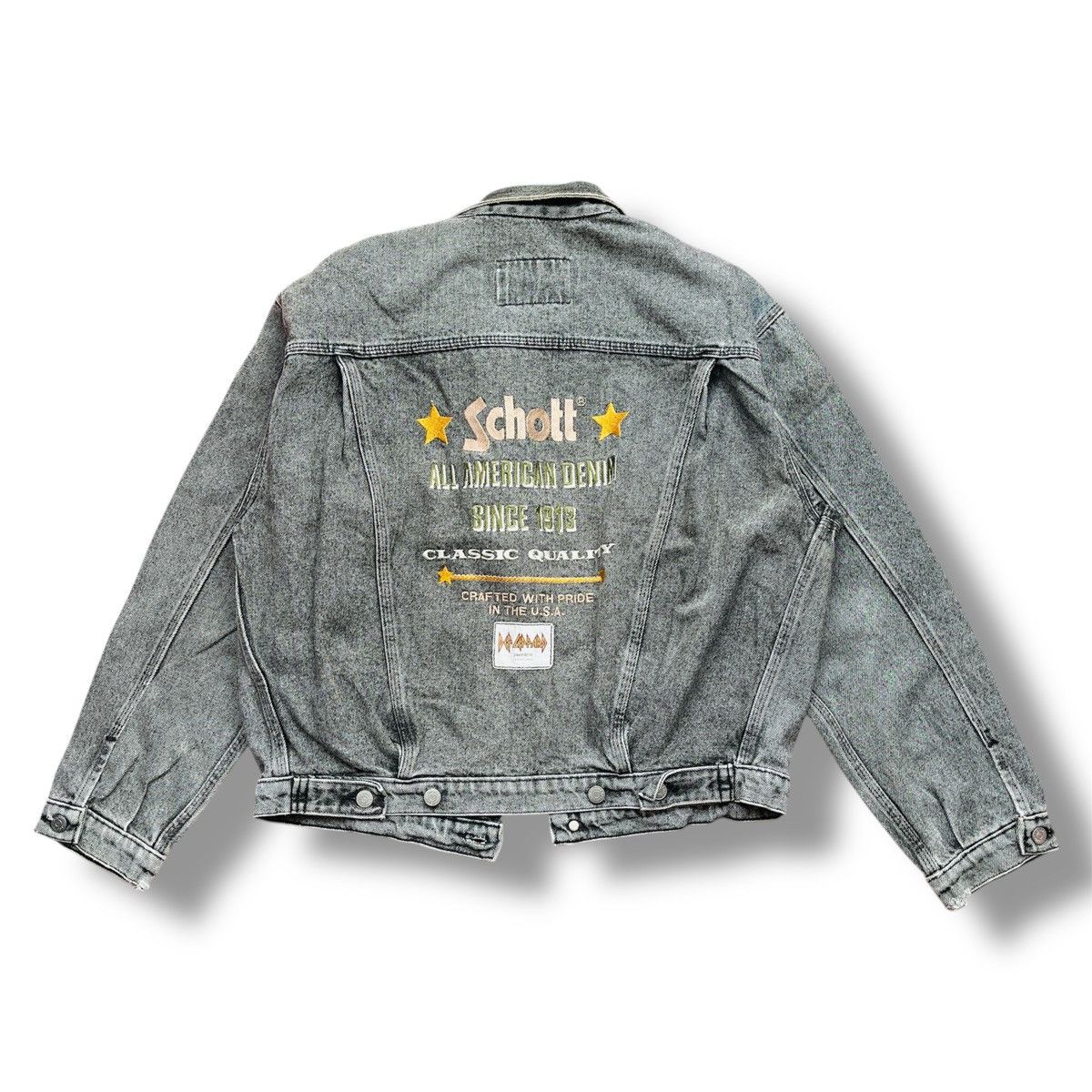 Def Leppard RARE VINTAGE SCHOTT X DEF LEPPARD DENIM TRUCKER JACKET 1979 Size US M / EU 48-50 / 2 - 4 Thumbnail