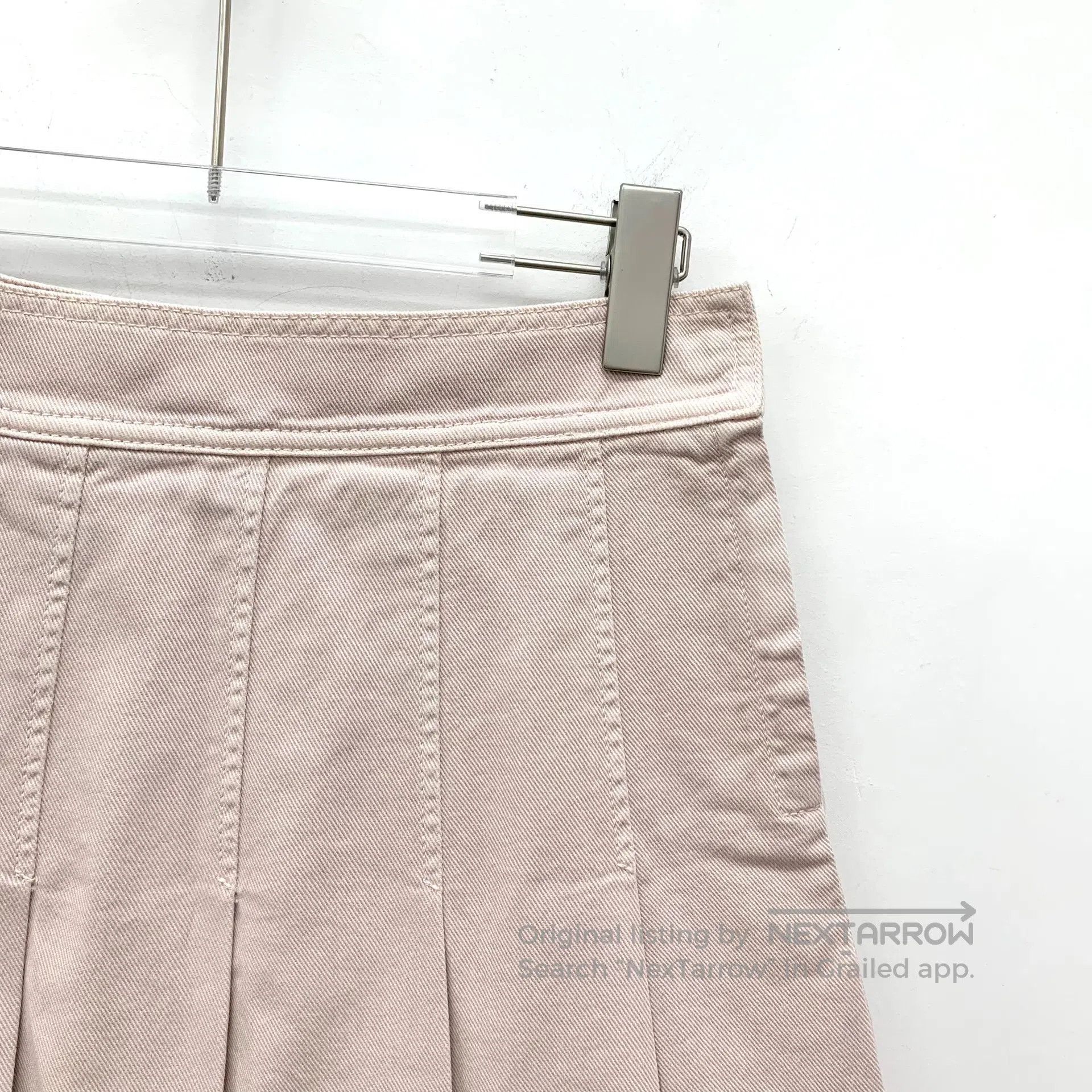Valentino Valentino size L Light pink cotton casual pleated half ski Size 39" - 3 Thumbnail