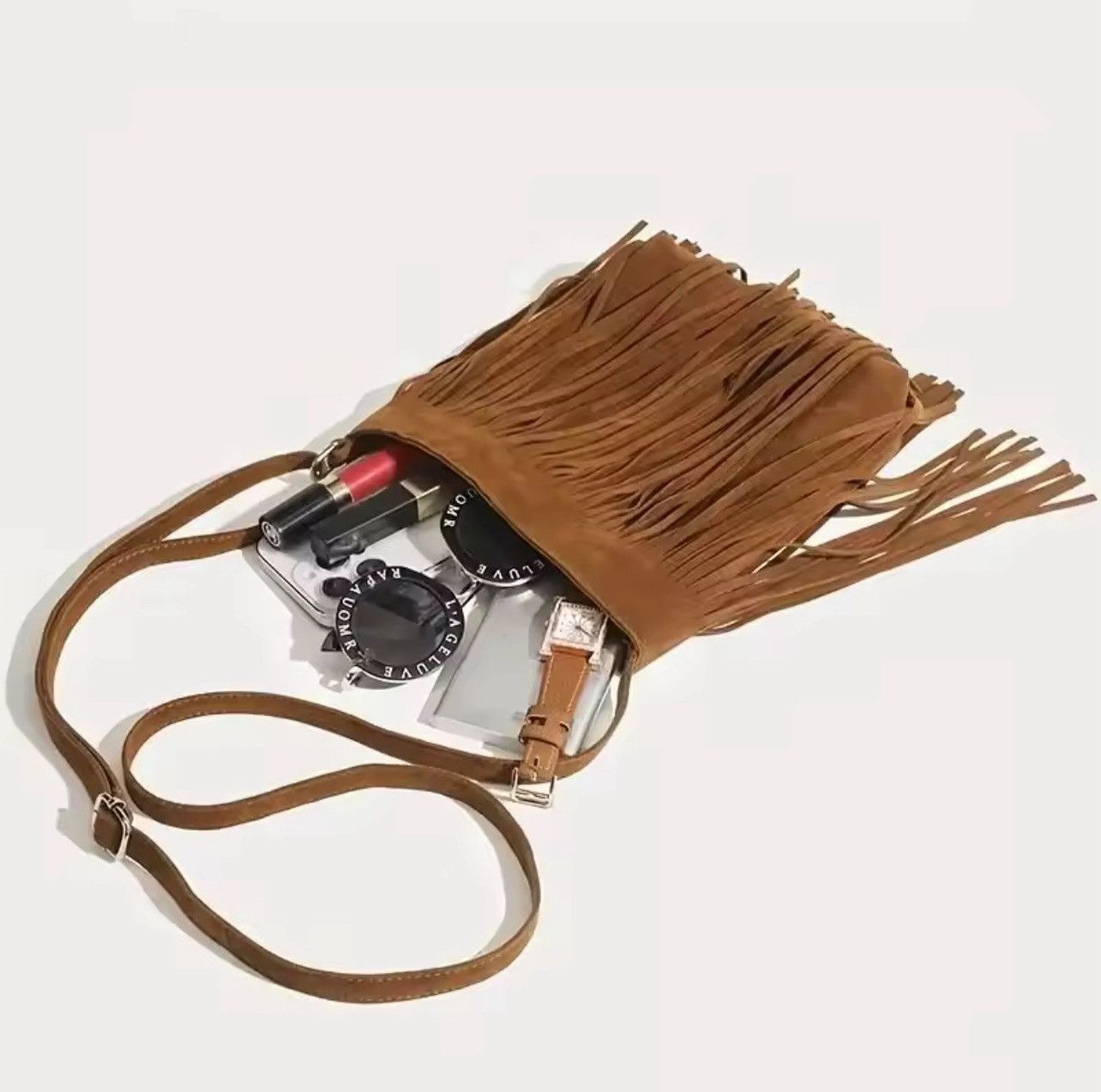 Japanese Brand × Vintage Boho Style Fringe Crossbody Bag Size ONE SIZE - 4 Thumbnail