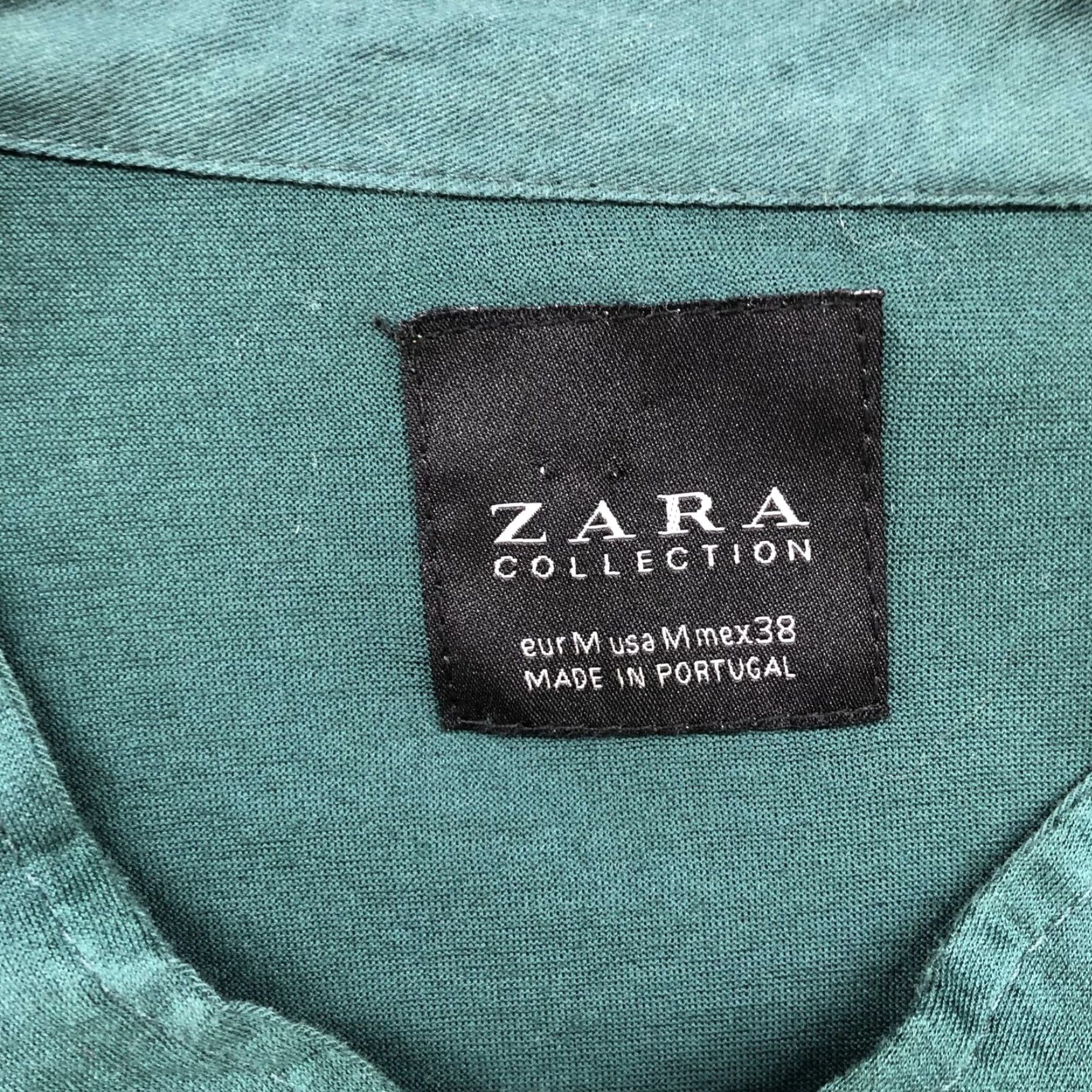 Zara Zara Blouse Womens M Green Long Sleeve Stand Collar Button Lightweight Casual Shirt Size M / US 6-8 / IT 42-44 - 5 Thumbnail