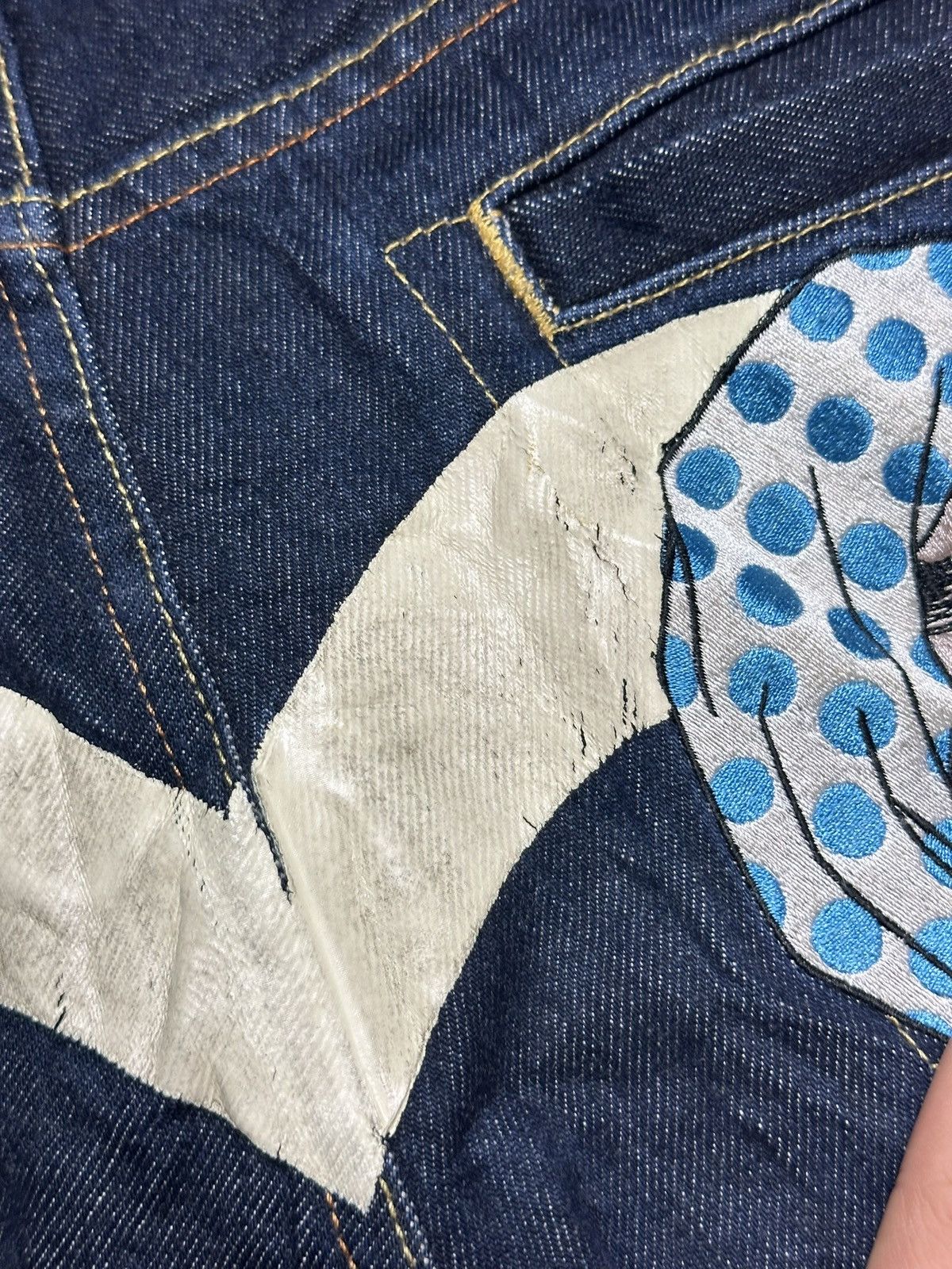 Evisu Vintage Evisu Big Daicock Face Slevedge Jeans Size US 31 - 21 Thumbnail