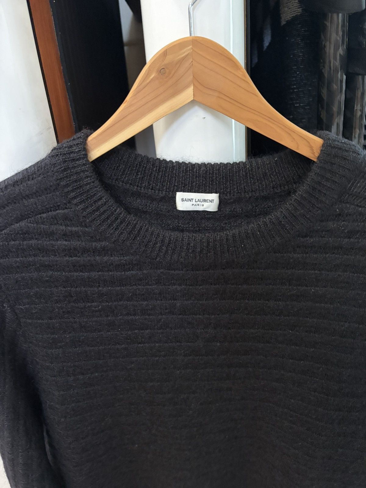 Saint Laurent Paris FW20 Mohair Ribbed Raglan Sweater Size US M / EU 48-50 / 2 - 5 Thumbnail