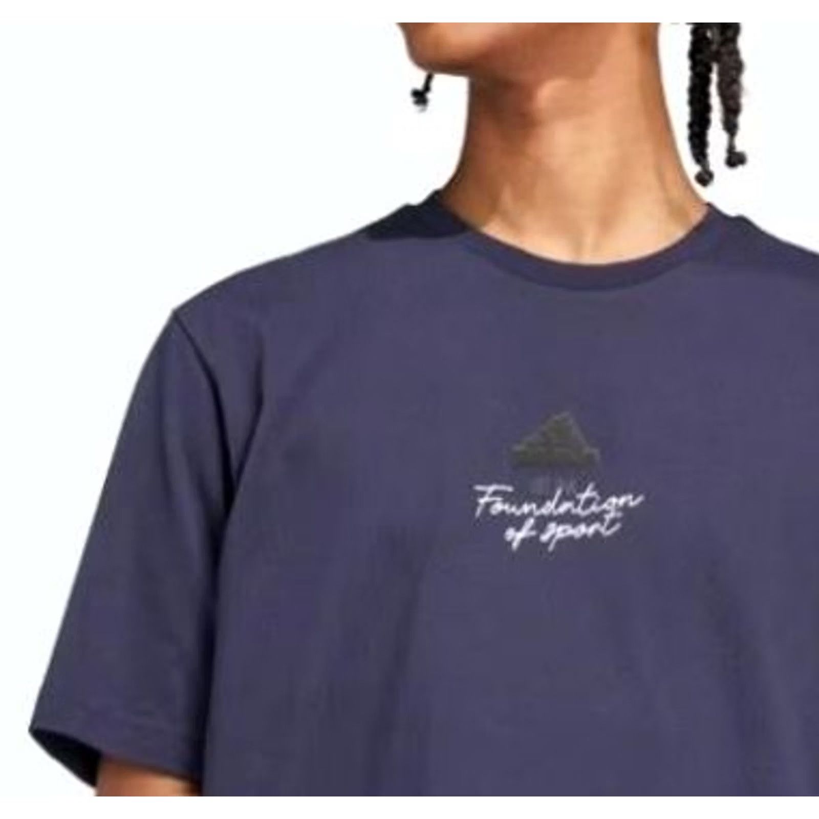 Adidas ADIDAS FOUNDATION OF SUPPORT BLUE T-SHIRT IW2673 SIZE M Mens Shirt Blue IW2673 Size US M / EU 48-50 / 2 - 2 Thumbnail