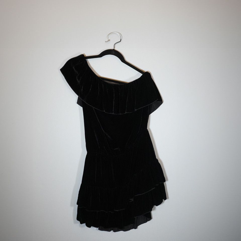 NEW Joie One Shoulder Velvet Velour Flirty Ruffle