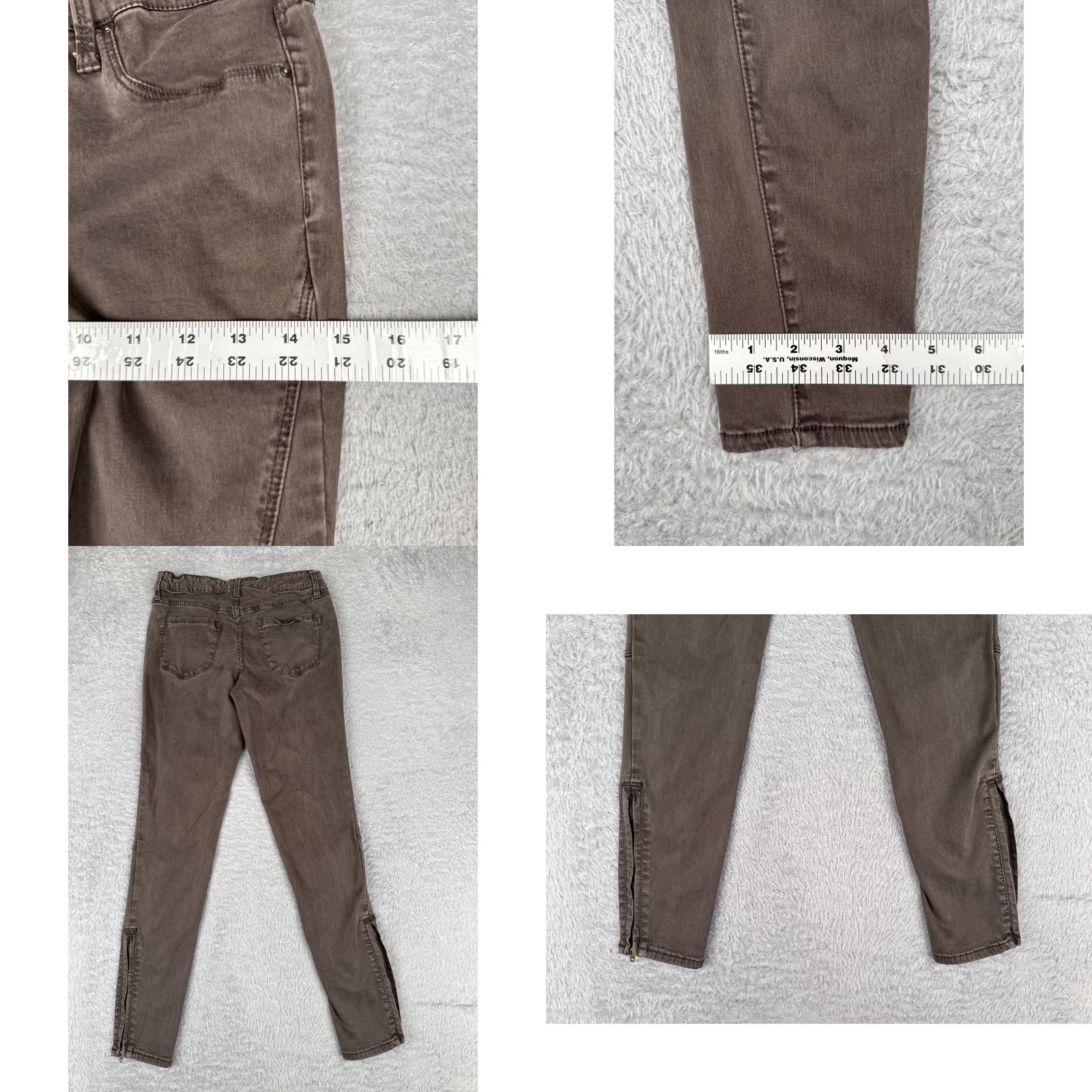 Mossimo VINTAGE Mossimo Jeans Womens Brown Denim Skinny Jegging Mid Rise Ankle Zip 26x28 00 5-Pocket Design Mens? Size 24" / US 00 / IT 34 - 9 Thumbnail