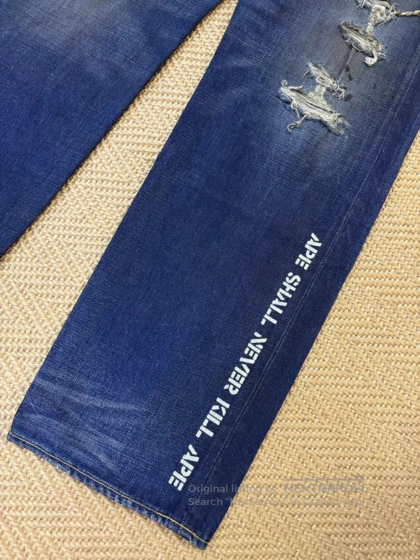 Bape bape type2 damage denim pants limited edition. Size US 42 / EU 58 - 7 Thumbnail