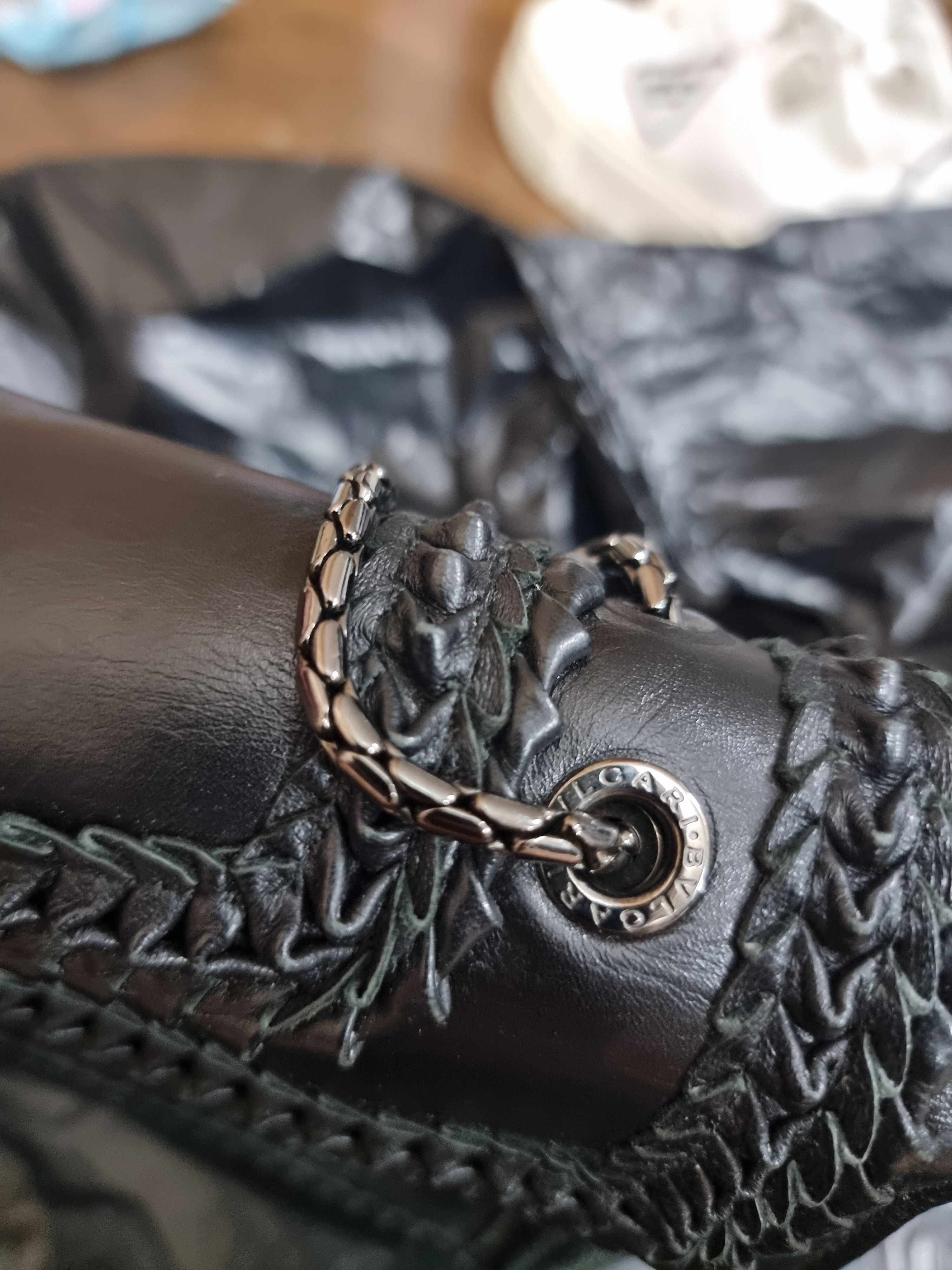 Bvlgari Blvgari Plisse Black Serpenti Leather Bag Size ONE SIZE - 9 Thumbnail
