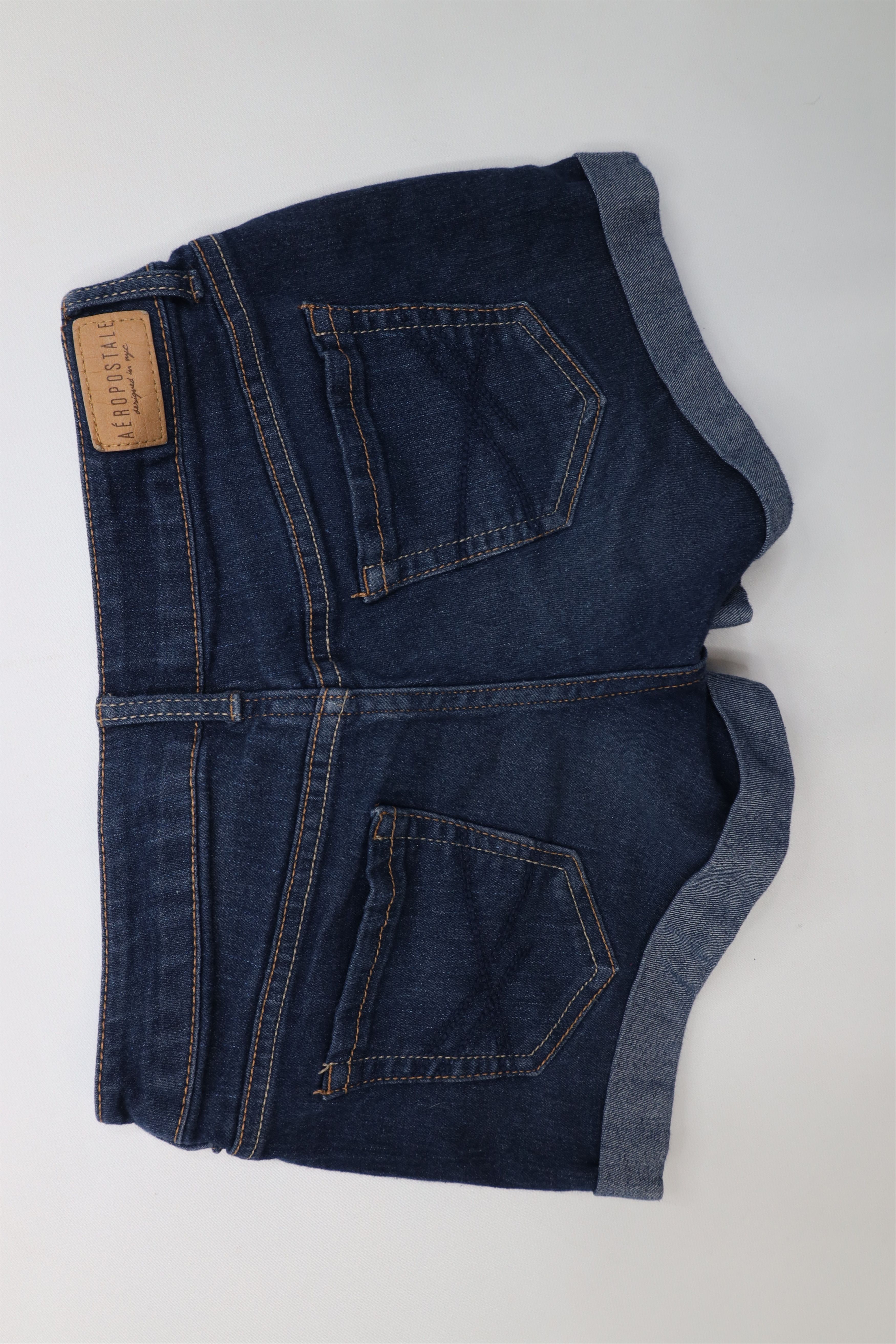 Aeropostale Vintage Y2K Aeropostale Mini Micro Cuffed Denim Shorts Blue Size 24" / US 00 / IT 34 - 10 Thumbnail