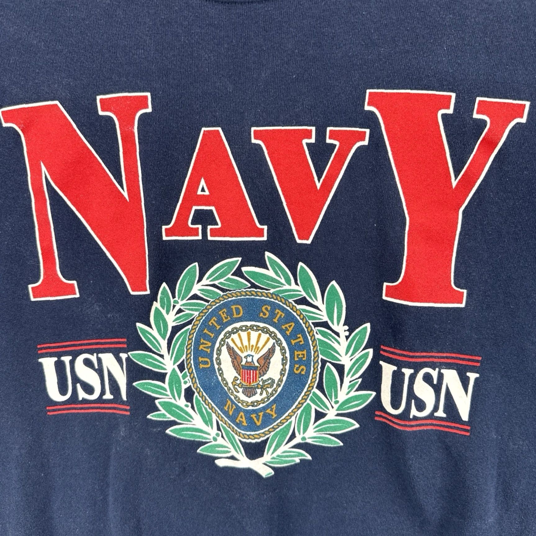 Soffe VINTAGE Soffe Sweatshirts Shirt Adult XL Blue United States Navy USN 90s Patriotic Mens PullOver Crewneck Sweatshirt Blue USA 90s Patriotic Size US XL / EU 56 / 4 - 6 Thumbnail