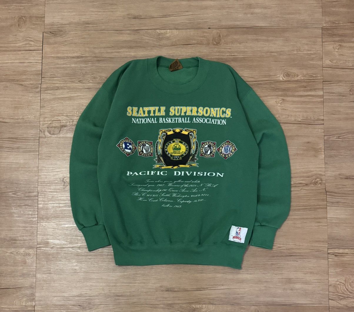 NBA Vintage 90’s Seattle SuperSonics crewneck Sweatshirt Size US M / EU 48-50 / 2 - 1 Thumbnail