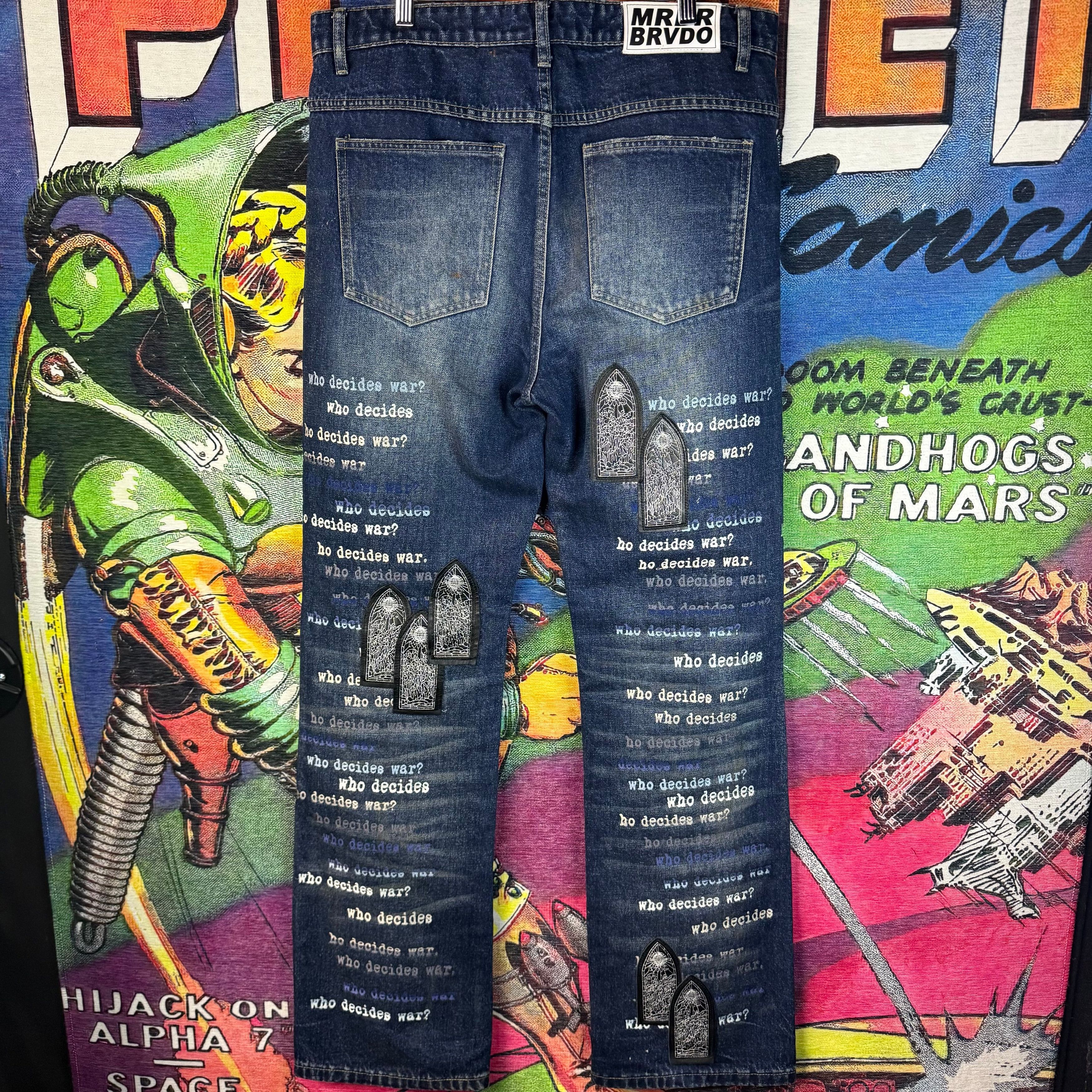 Who Decides War Who Decides War Scripture Denim Jeans Size 34 Size US 34 / EU 50 - 2 Thumbnail