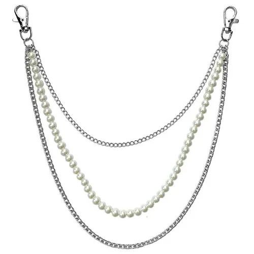 Jewelry Triple Layer Pearl Wallet Chain, Pants Chain Size ONE SIZE - 5 Thumbnail