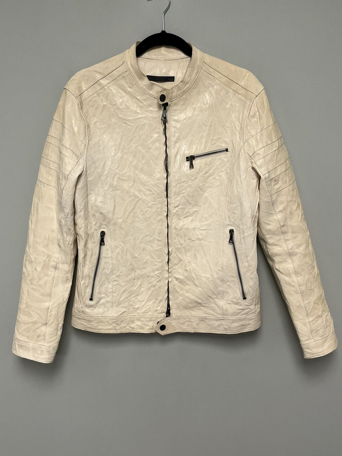 John Varvatos Off White Moto Jacket. Size US S / EU 44-46 / 1 - 5 Thumbnail