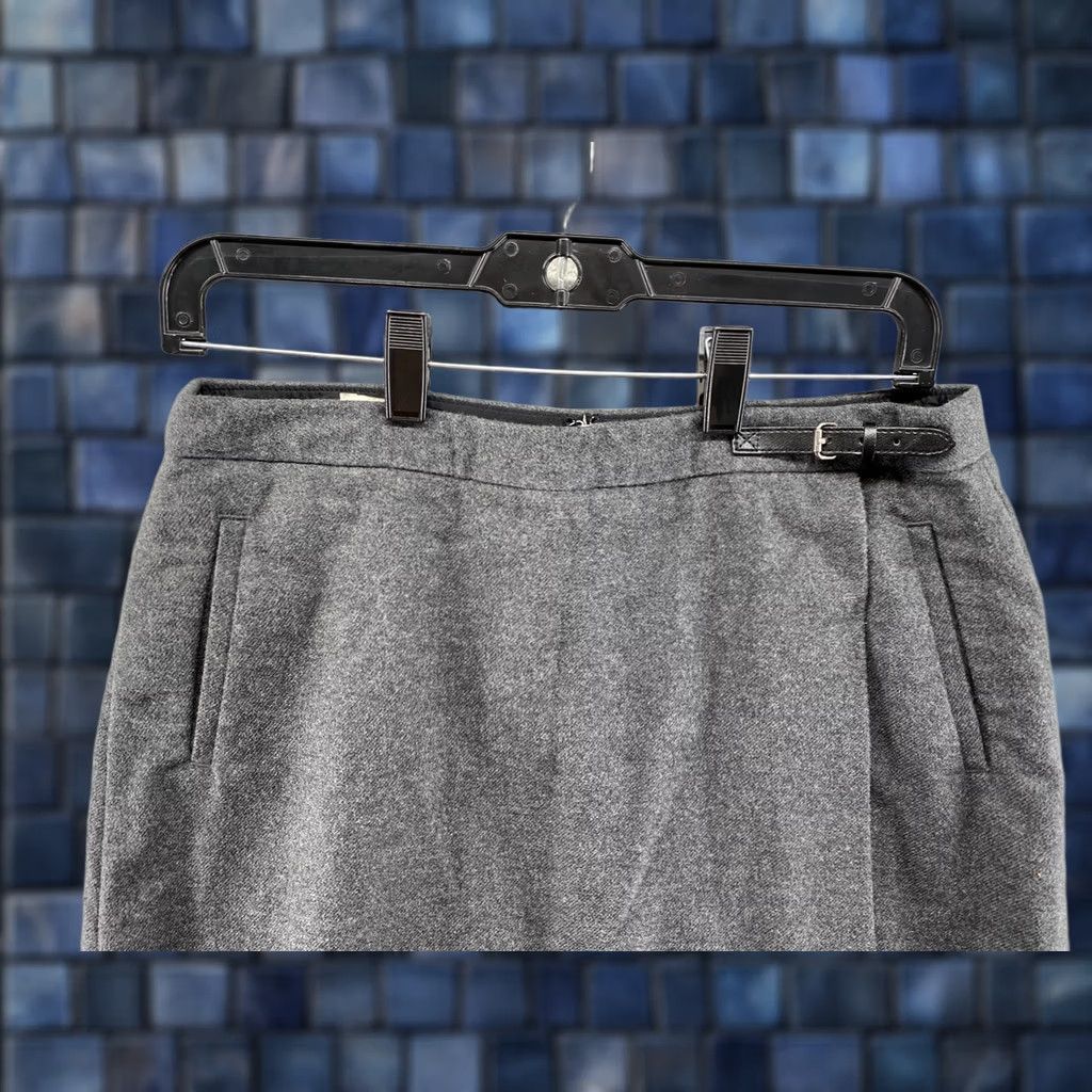 Vintage LL Bean Womens Gray Knit Wrap Buckle Skirt Size 8 Reg Size 30" / US 8 / IT 44 - 1 Thumbnail