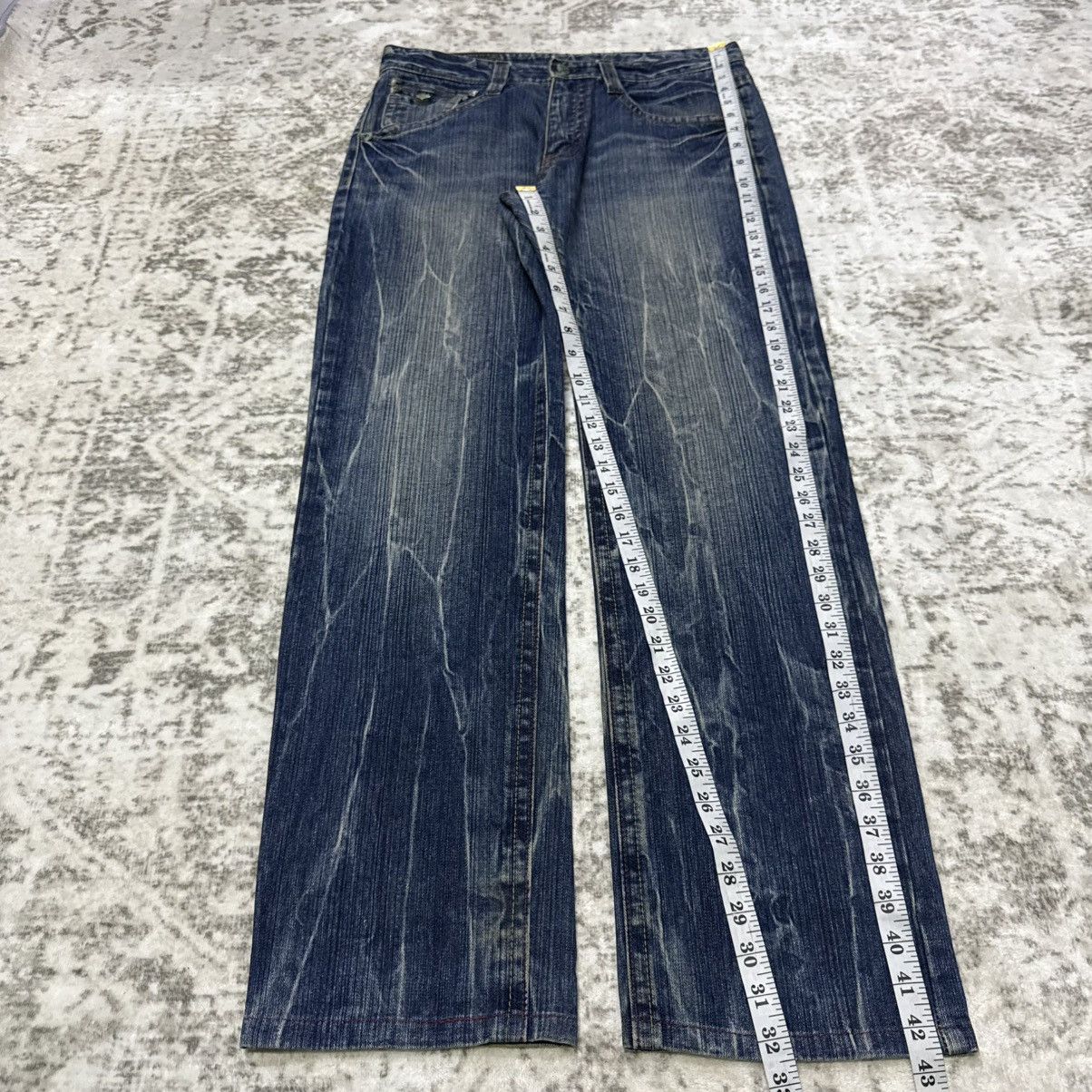 Japanese Brand Vintage Japanese Brand Studded Gemstone Whiskers Jeans Size US 32 / EU 48 - 9 Thumbnail
