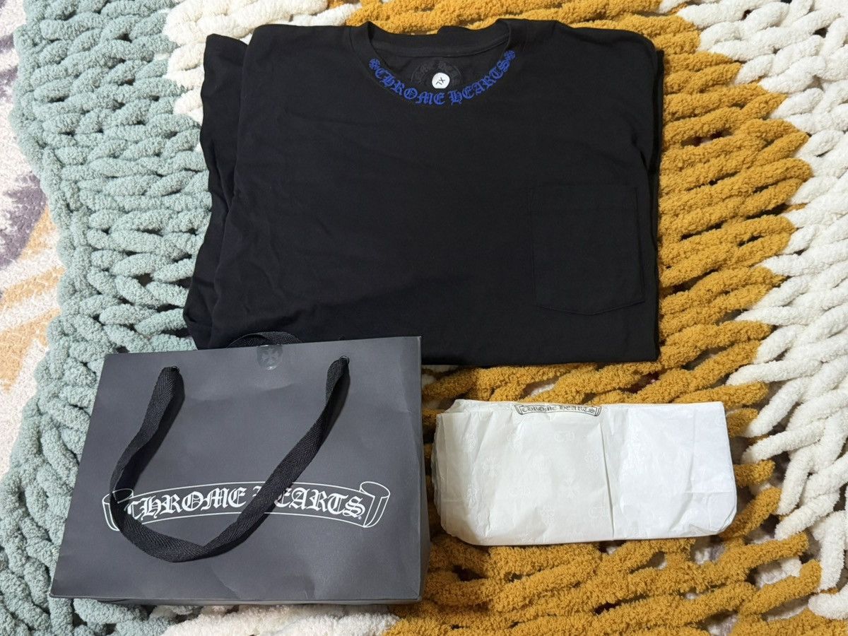 Chrome Hearts Brand New Chrome Hearts Black Blue pocket Short Sleeve Tee Size US XL / EU 56 / 4 - 8 Thumbnail