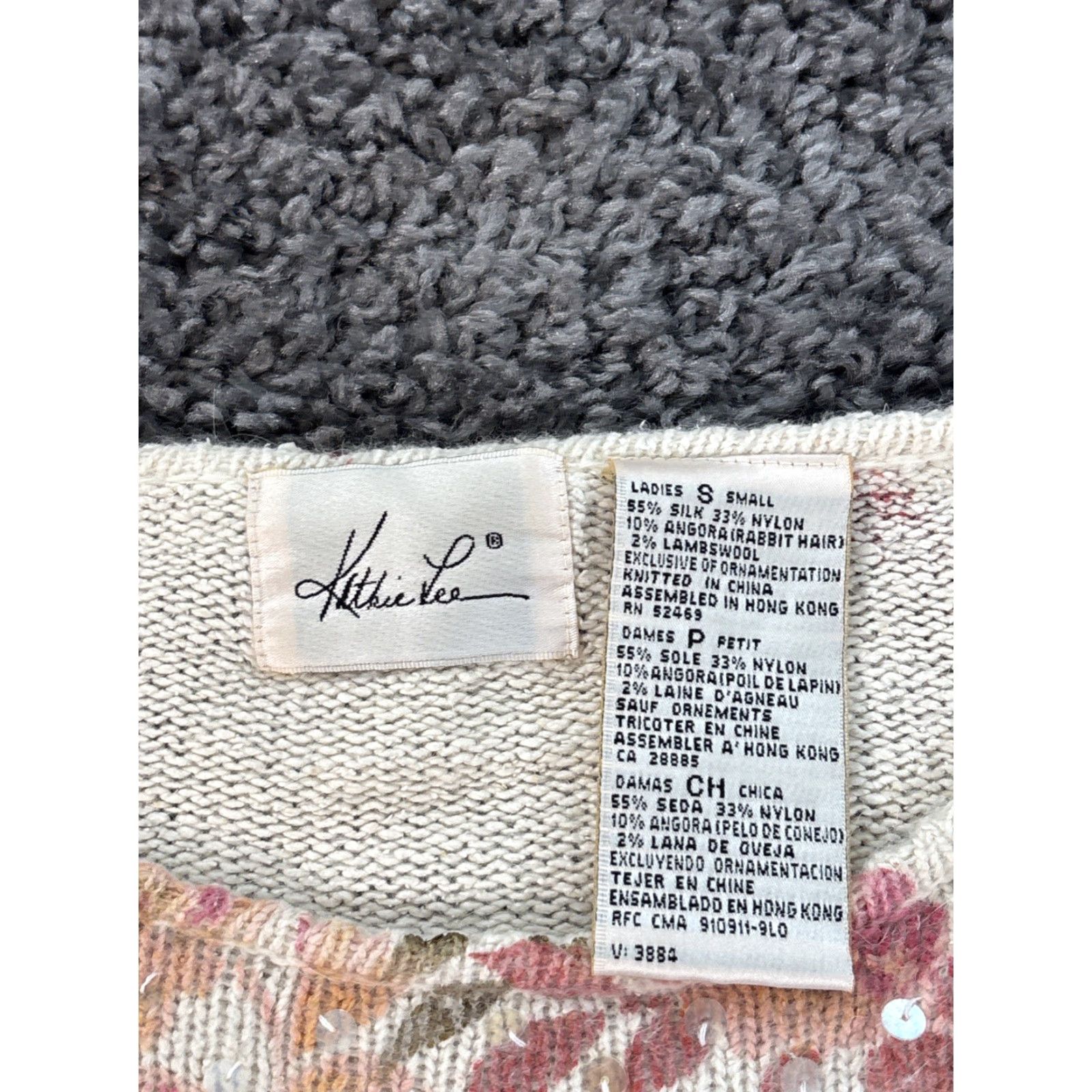 Lee VINTAGE Kathie Lee Sweater Womens Small Pink Silk Floral Sequin 90s Crew Neck Pullover Accessories Sequin Flower Winter Knit Womens Small Pink 90s Size S / US 4 / IT 40 - 4 Thumbnail