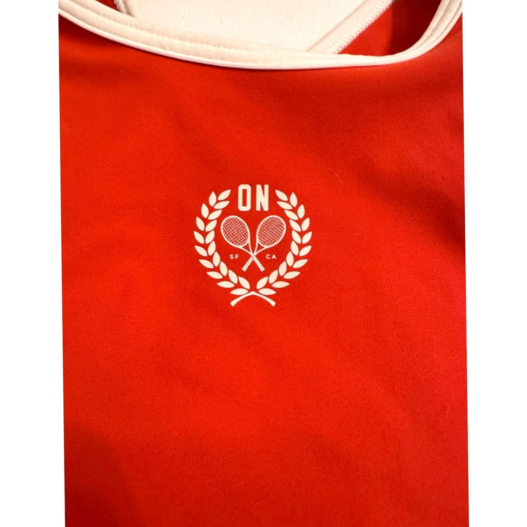 Old Navy Old Navy PowerSoft Racerback Bra Medium Support Sz M Red/White Tennis Size ONE SIZE - 3 Thumbnail