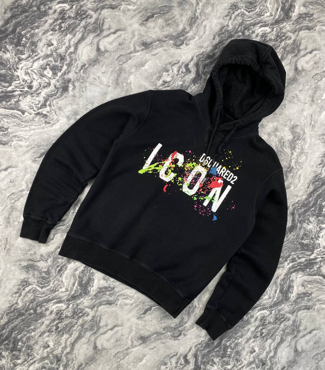 Dsquared2 Dsquared2 Icon Painted Big Logo Hoodie Size M Black Size US M / EU 48-50 / 2 - 1 Thumbnail