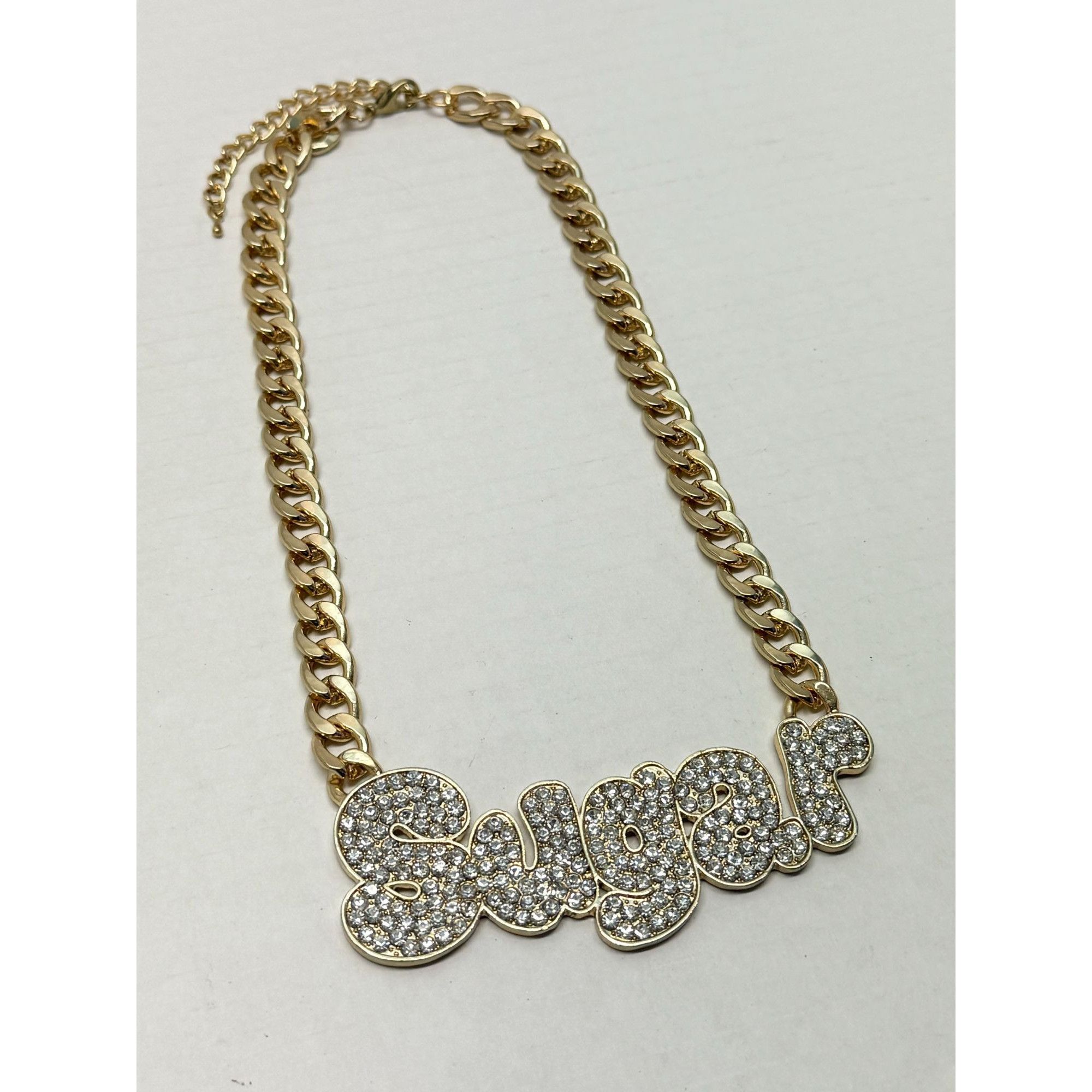 Vintage Sugar Rhinestone Gold Collar Necklace Size ONE SIZE - 3 Thumbnail