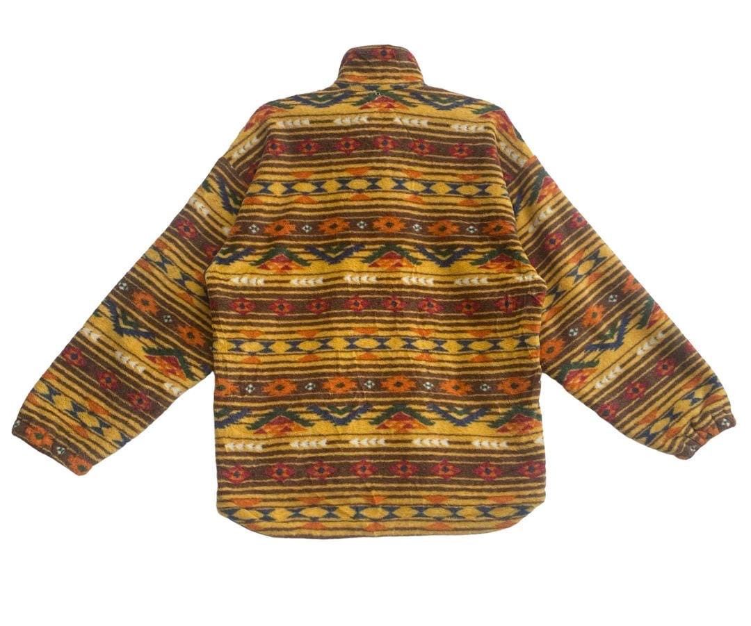 Ellesse × Goldwin Vtg 90s Ellesse native art fleece jacket Medium size Size US M / EU 48-50 / 2 - 4 Thumbnail