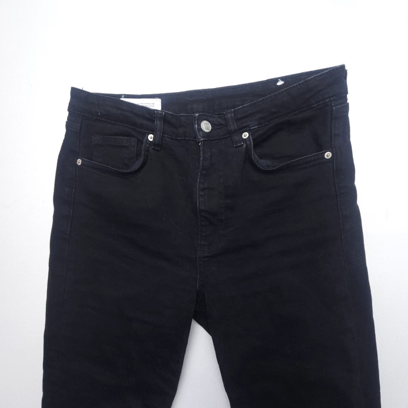 Zara Zara Jeans Straight Black Dark Wash 8 25" Inseam Denim Cotton Blend 5-Pocket Regular Stretch Vintage No Logo Women's Jeans Size 30" / US 8 / IT 44 - 4 Thumbnail