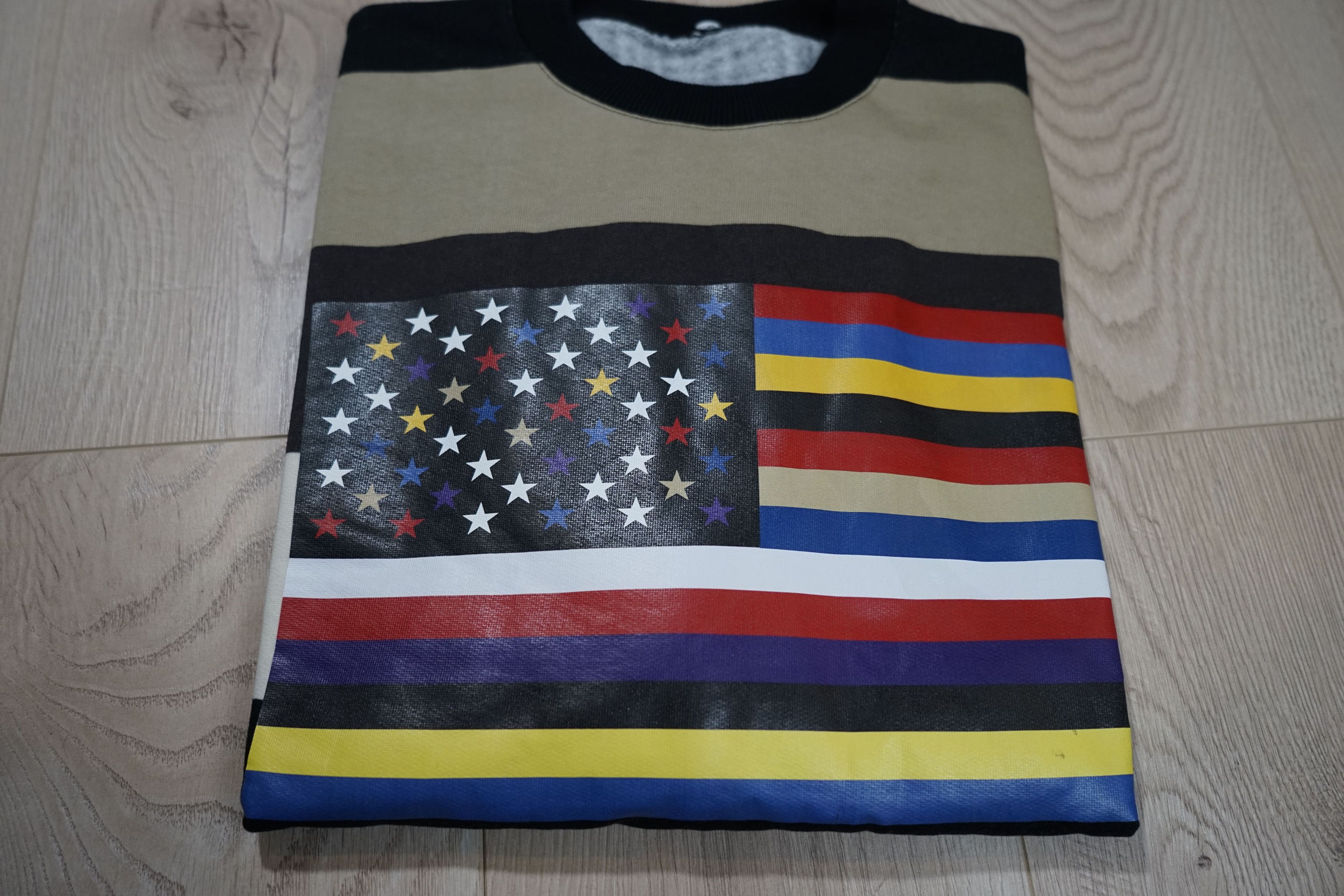 Givenchy SS14 TISCI Runway Multi Strip Flag Oversized Sweat RRP $795 Size US S / EU 44-46 / 1 - 14 Thumbnail
