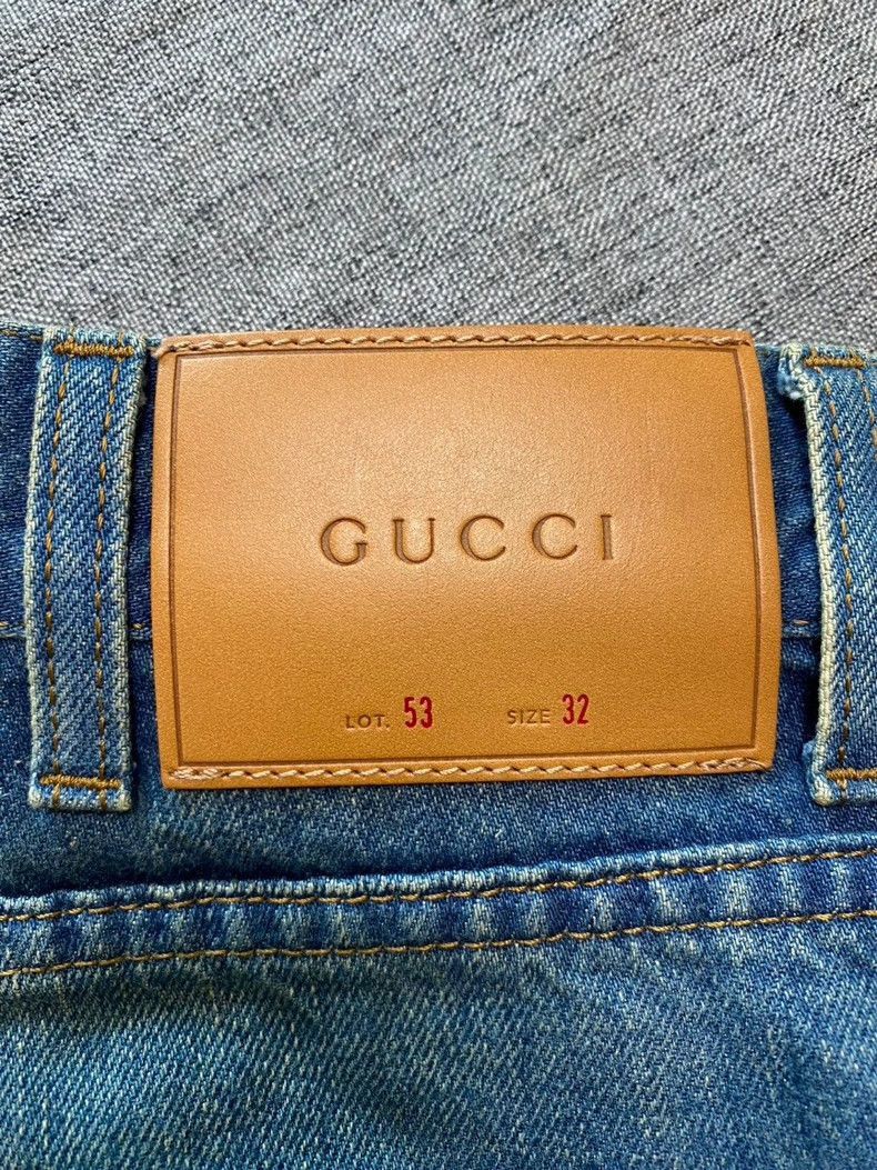 Gucci Gucci Embroidered Tiger Patch Denim Pants-2505 Size US 32 / EU 48 - 6 Thumbnail