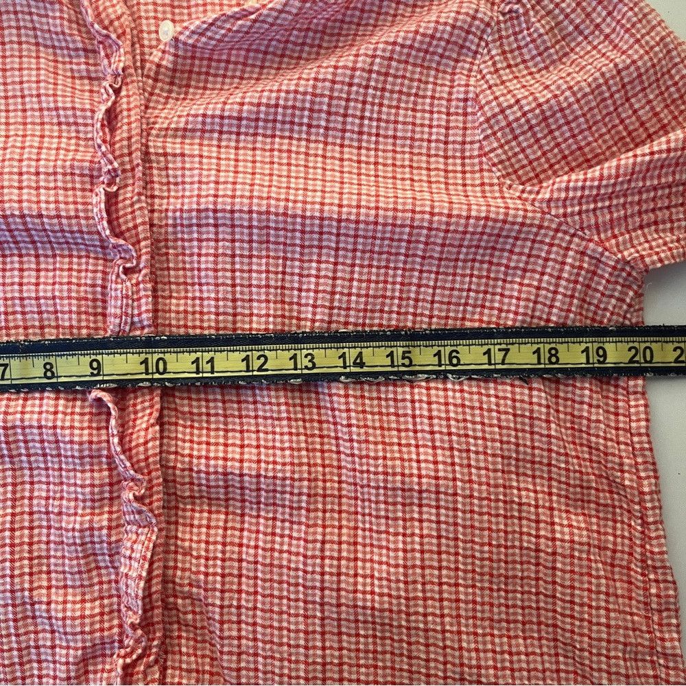 Loft Loft Petite Plaid Ruffle Shirt Red White Small Size S / US 4 / IT 40 - 8 Thumbnail