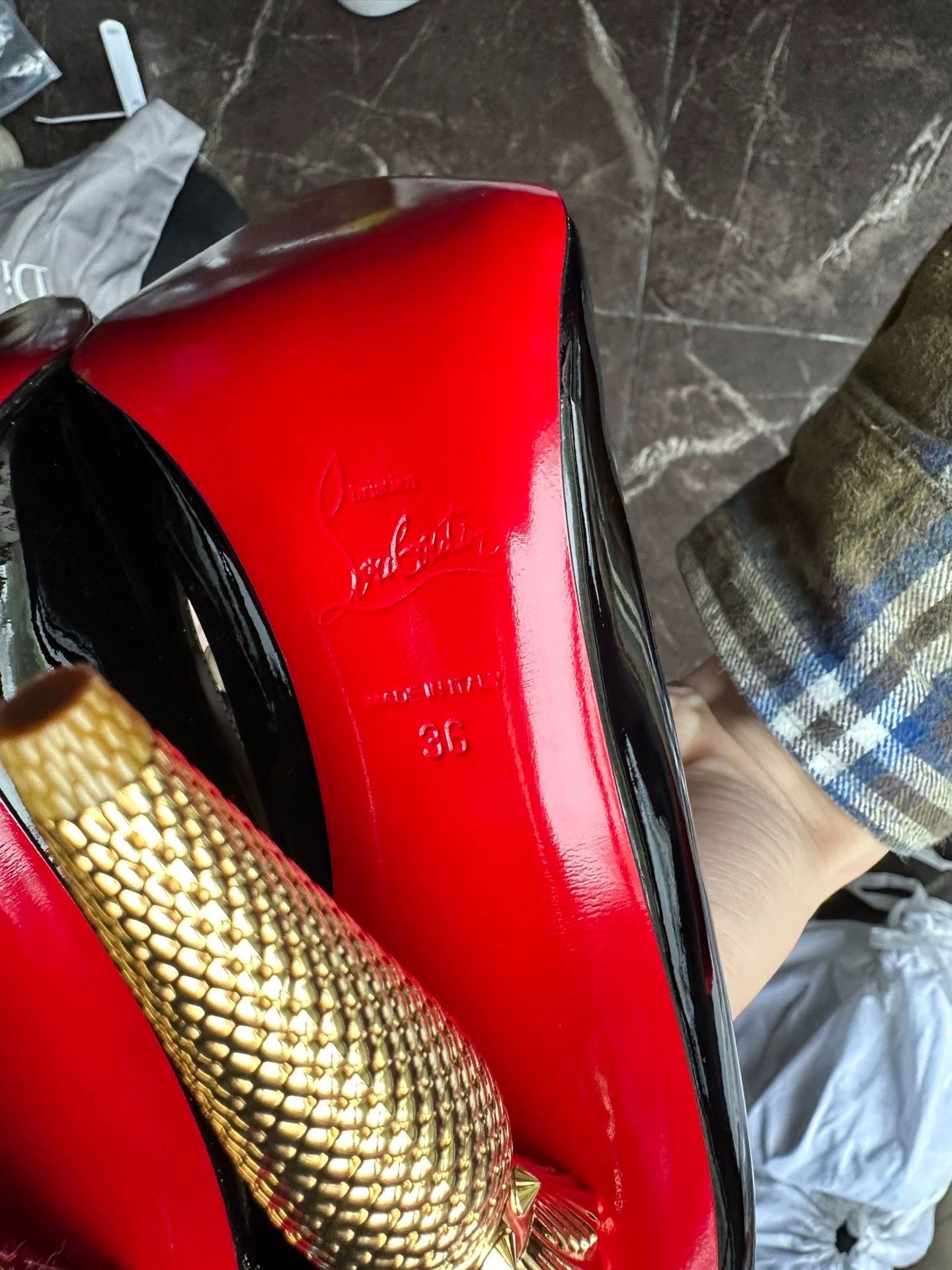 Christian Louboutin Christian Louboutin Lipstick-Shaped Heel Black Patent Leather 36 Size US 5.5 / IT 35.5 - 6 Thumbnail