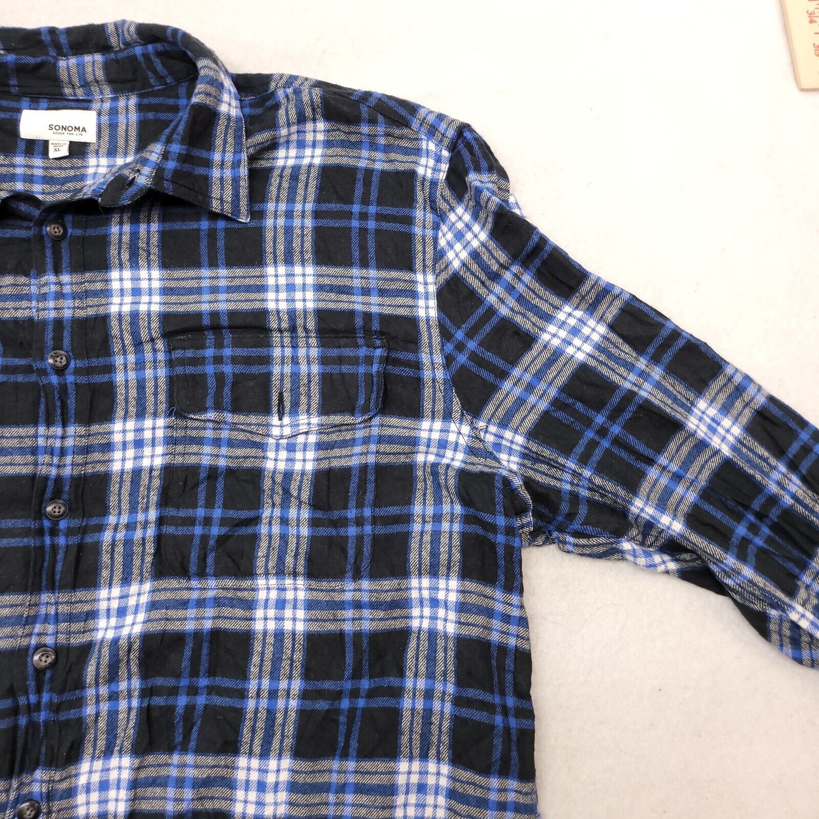 Sonoma Sonoma Tartan Flannel Button Up Shirt Men Size XL Blue Black Size US XL / EU 56 / 4 - 5 Thumbnail