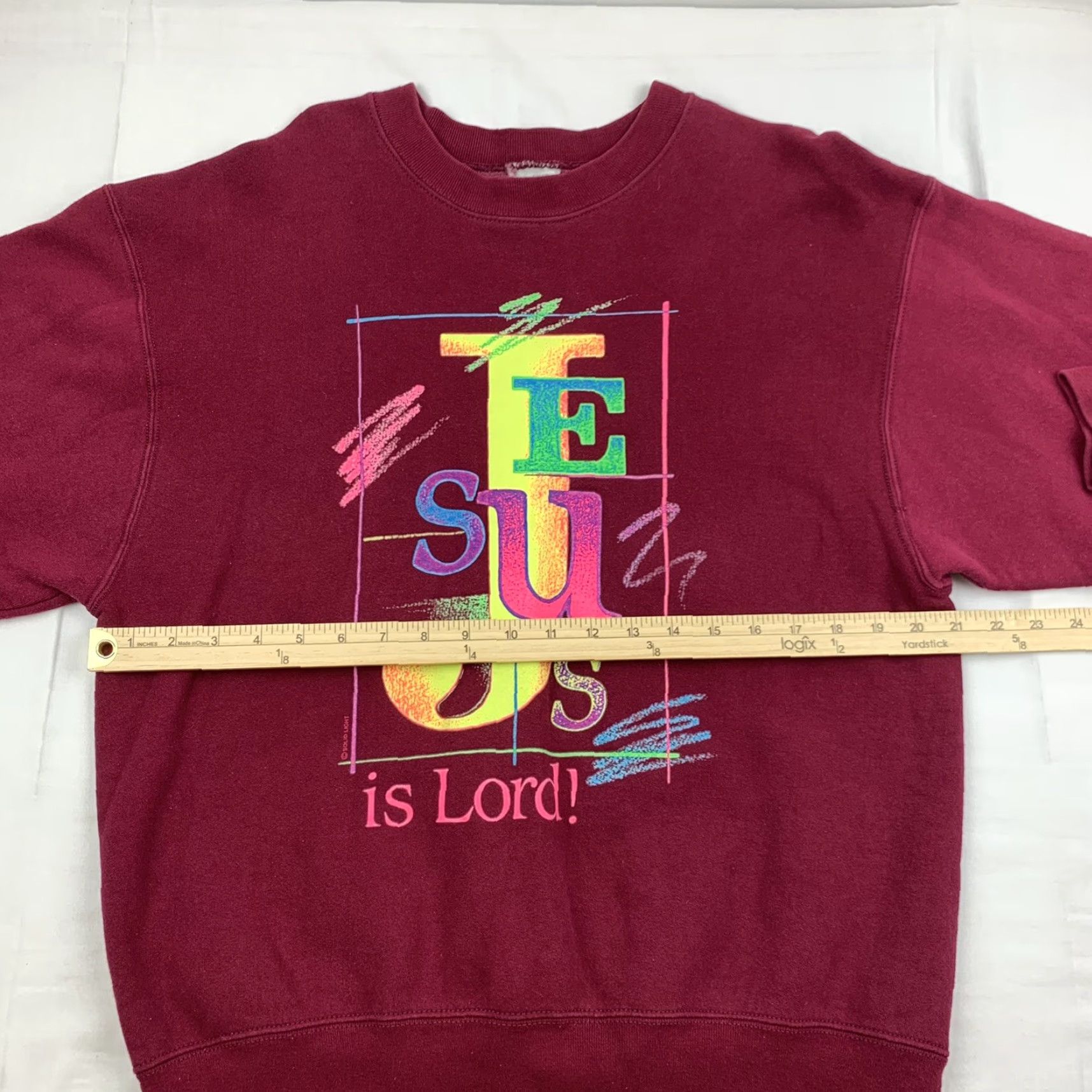 Vintage VINTAGE Jesus Christ Sweatshirt Men M Red 90s Church Religion God Lord Pullover Size US M / EU 48-50 / 2 - 7 Thumbnail